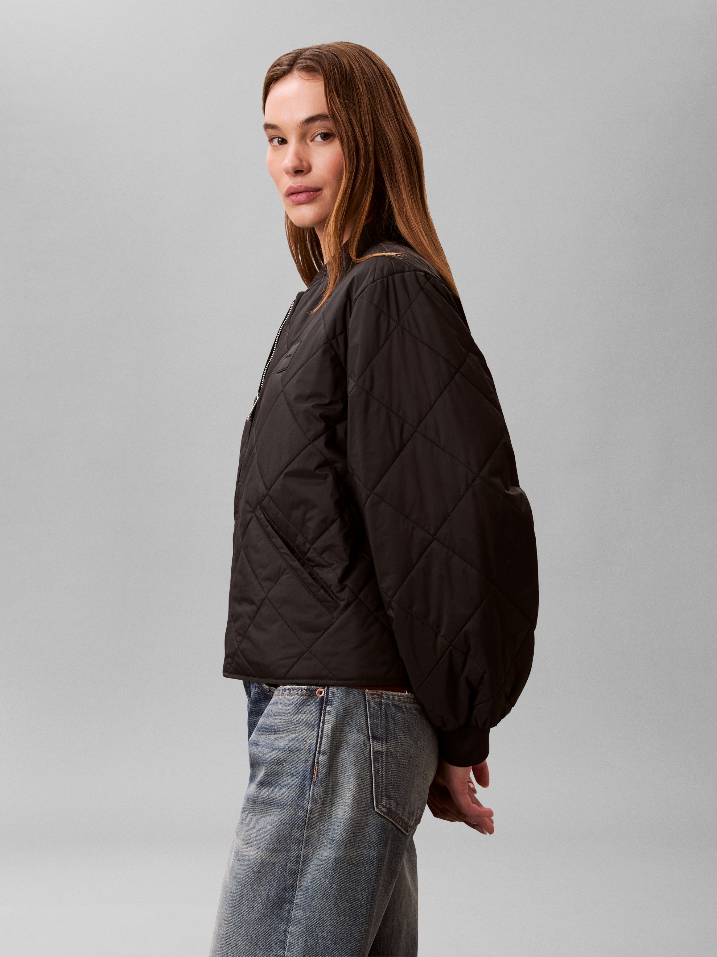 Thumbnail - Calvin Klein Jeans Steppjacke ohne Kapuze Regular fit mit Rundhalsausschnitt