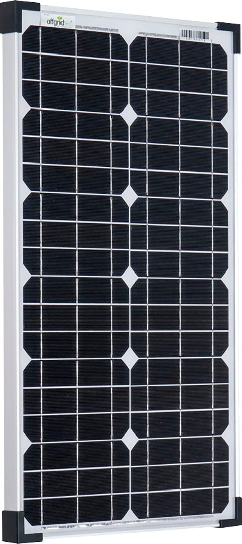offgridtec Solarmodul »30W MONO 12V Solarpanel«, extrem wiederstandsfähiges ESG-Glas
