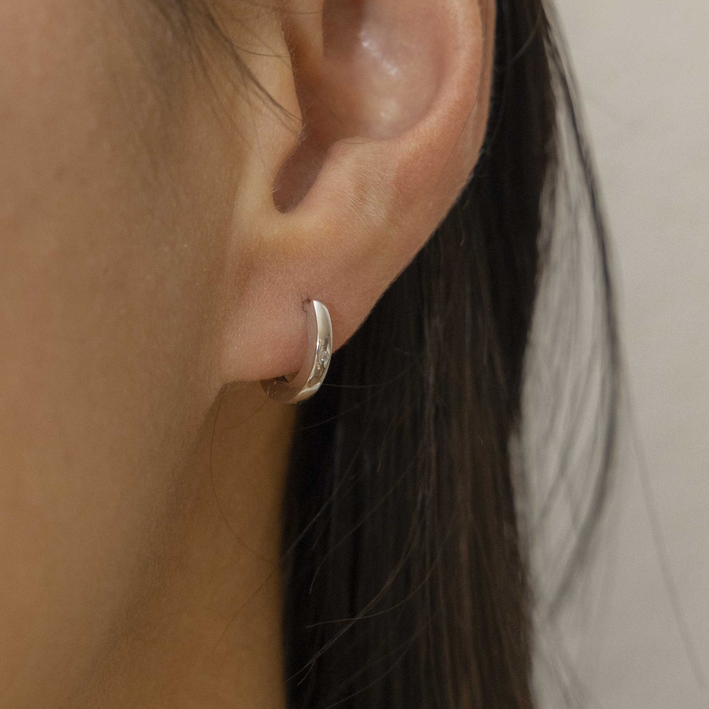 CAÏ Paar Creolen »925 Silber rhodiniert Zirkonia«