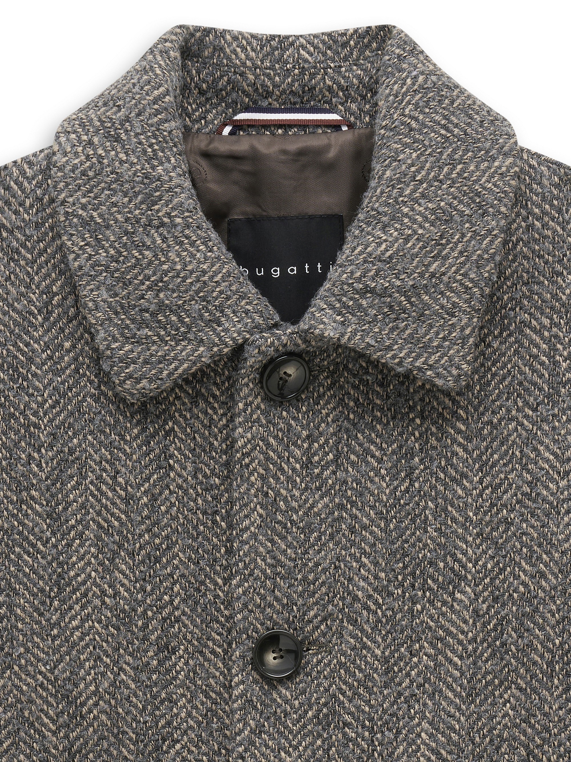 bugatti Kurzmantel »Modern Fit« Modern Fit Wollmix Fischgrät Umlegekragen
