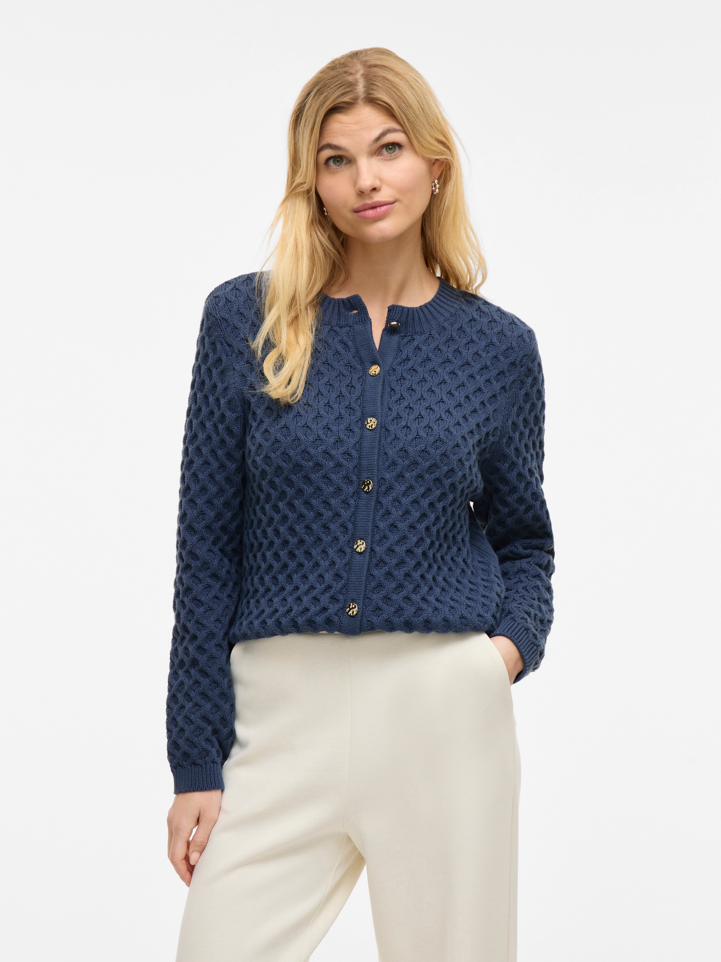 Vila Strickjacke "VIKALI L/S O-NECK KNIT BUTTON CARDIGAN" günstig online kaufen