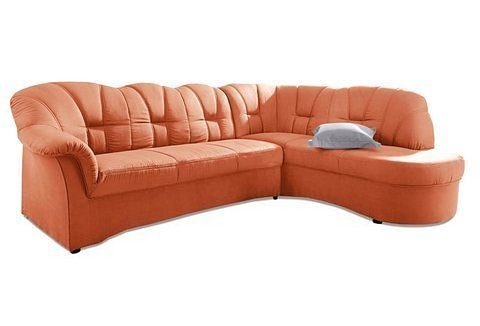 DOMO collection Ecksofa »Papenburg, zeitlose Rückensteppung, elegante Armlehne, L-Form«, mit Ottomane, wahlweise mit Bettfunktion