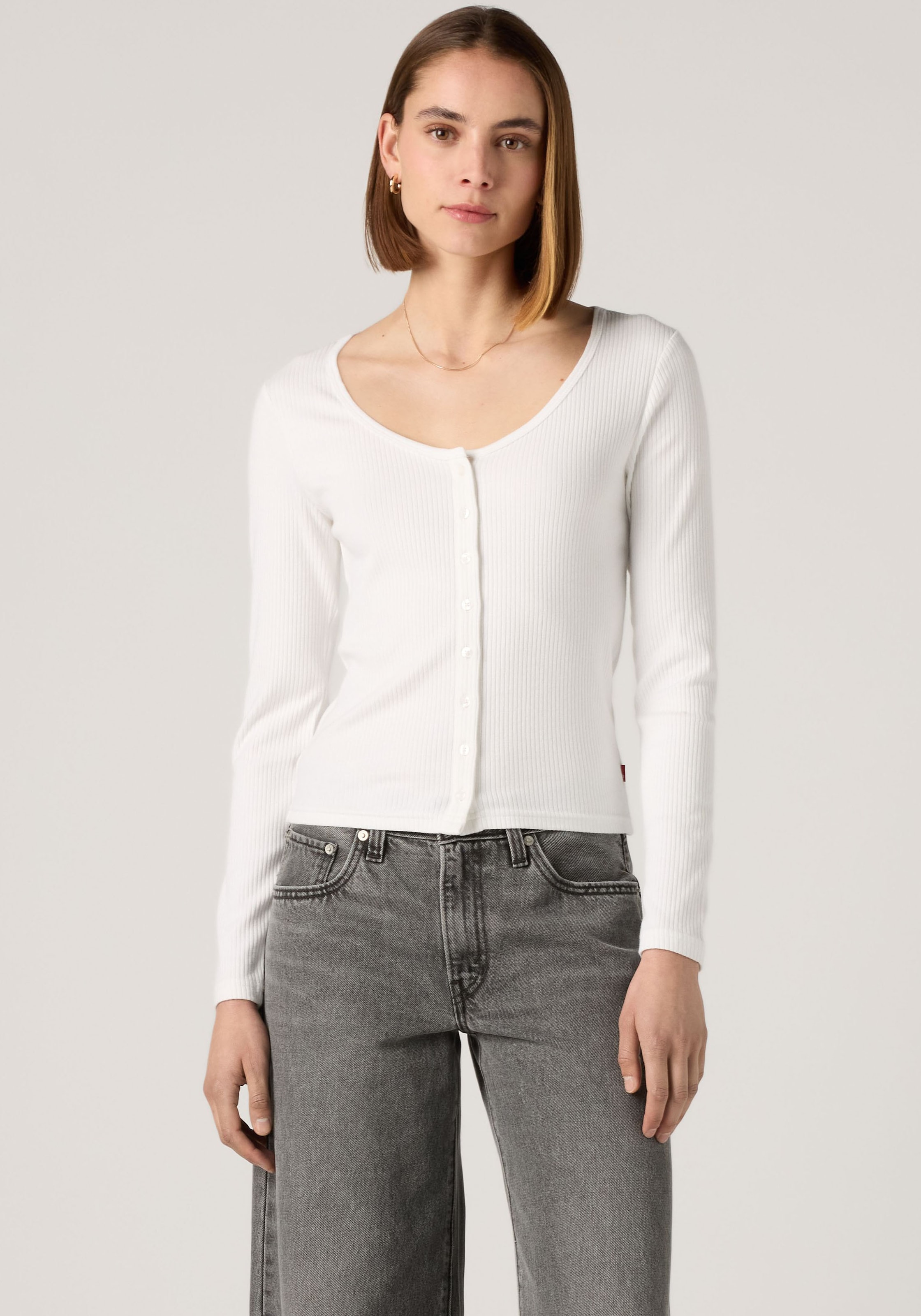 Levis Langarmshirt "AUSTEN BUTTON THROUGH LS" Feinripp