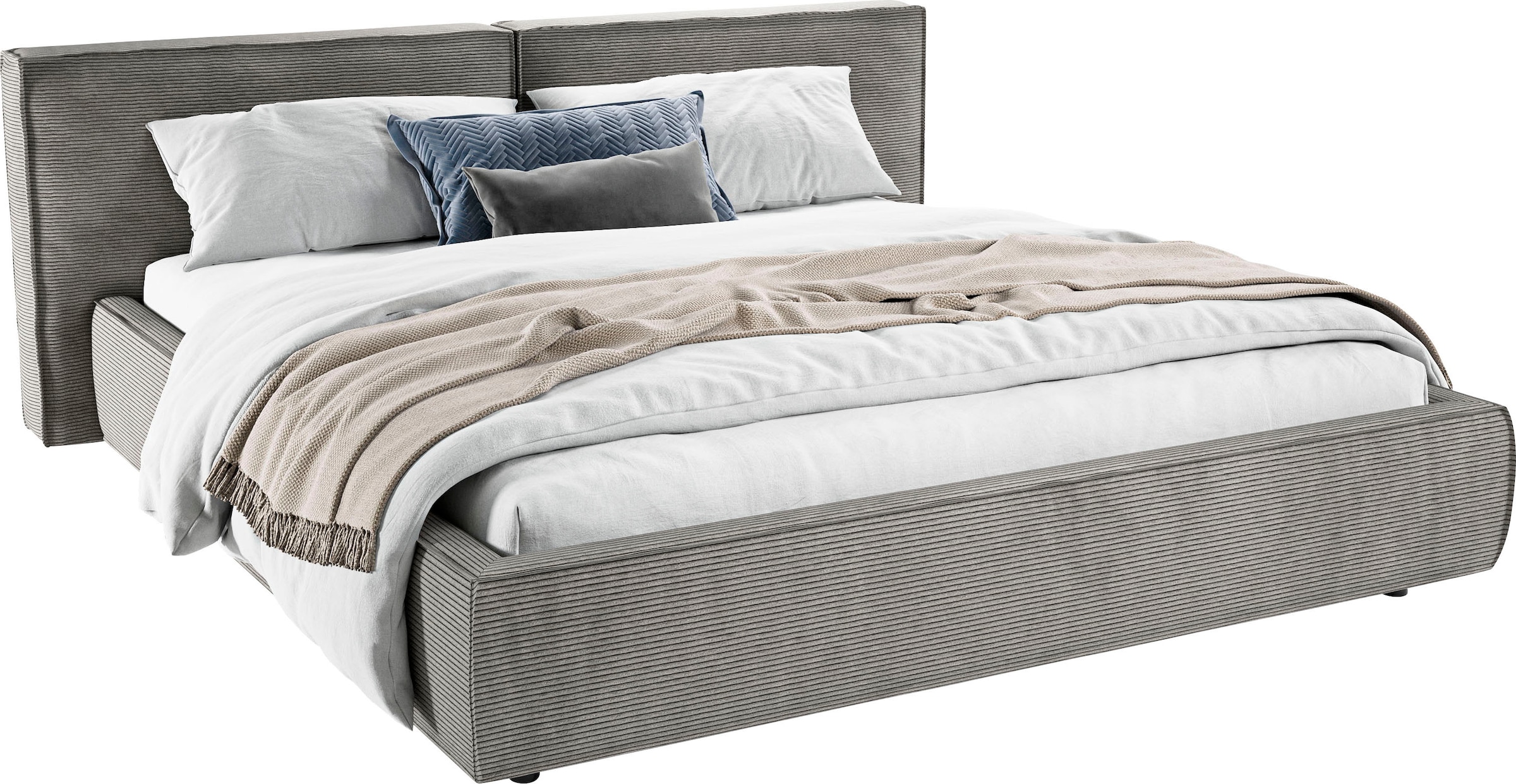 Home affaire Polsterbett "Adrina mit Biesenoptik, Feincord und Luxus-Microf günstig online kaufen