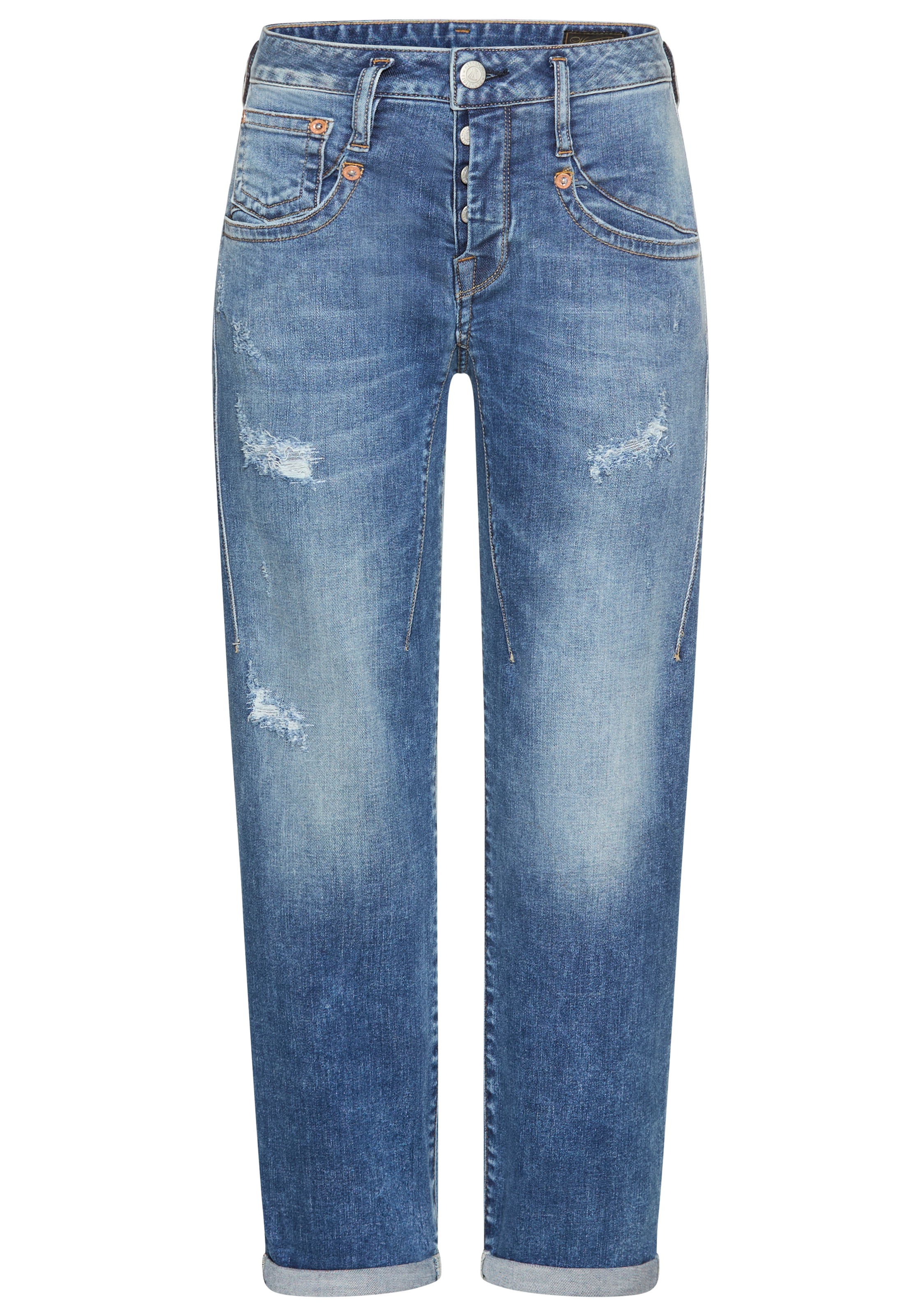 Herrlicher Boyfriend-Jeans »Shyra Tap Organic Denim«, mit halbverdeckter Knopfleiste
