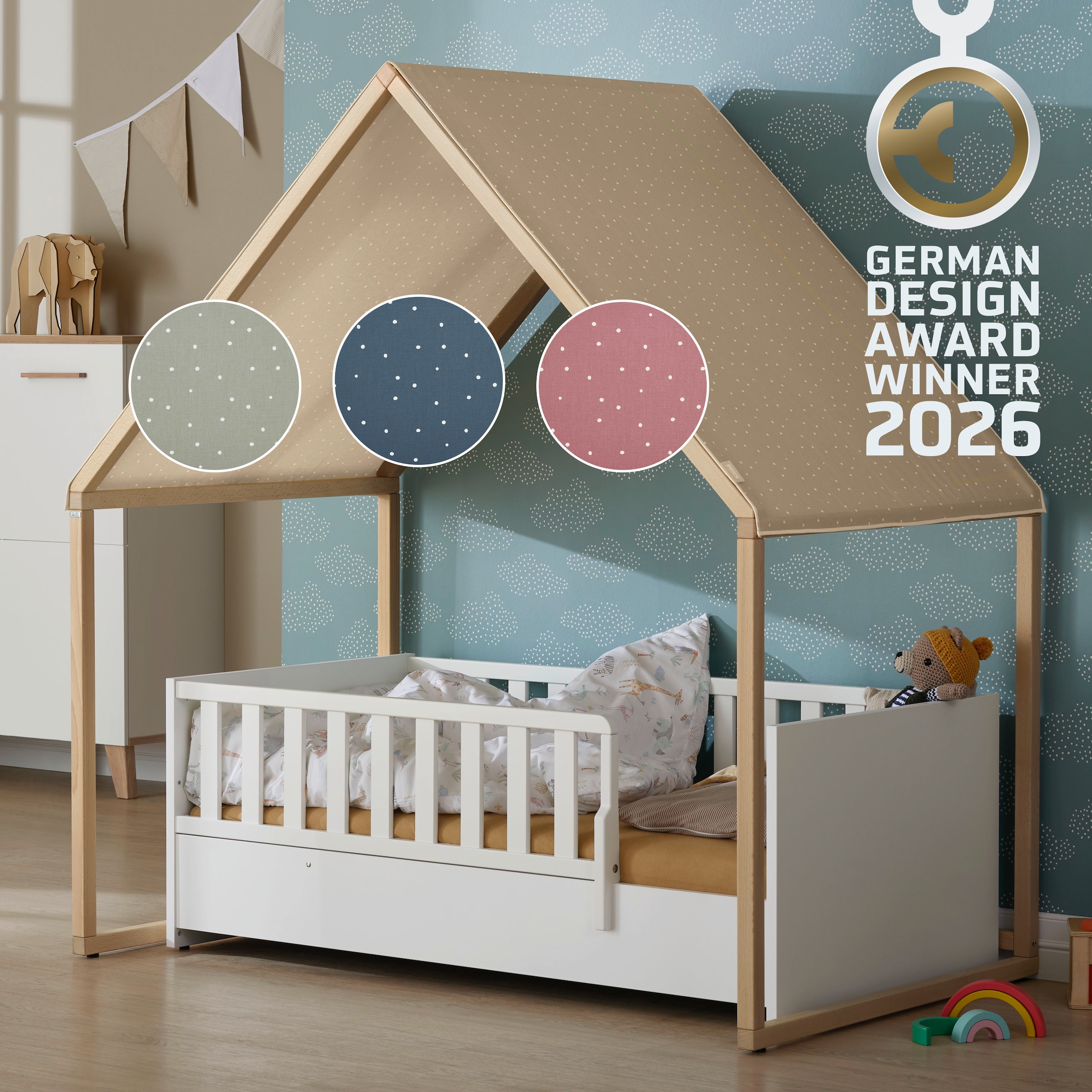 PAIDI Hausbett »Little House aus Buche Massivholz, pflegeleicht, langlebig« B/H/T ca. 158/170/97cm,  Vielseitig nutzbar - Spielhaus, Leseecke, Kaufladen