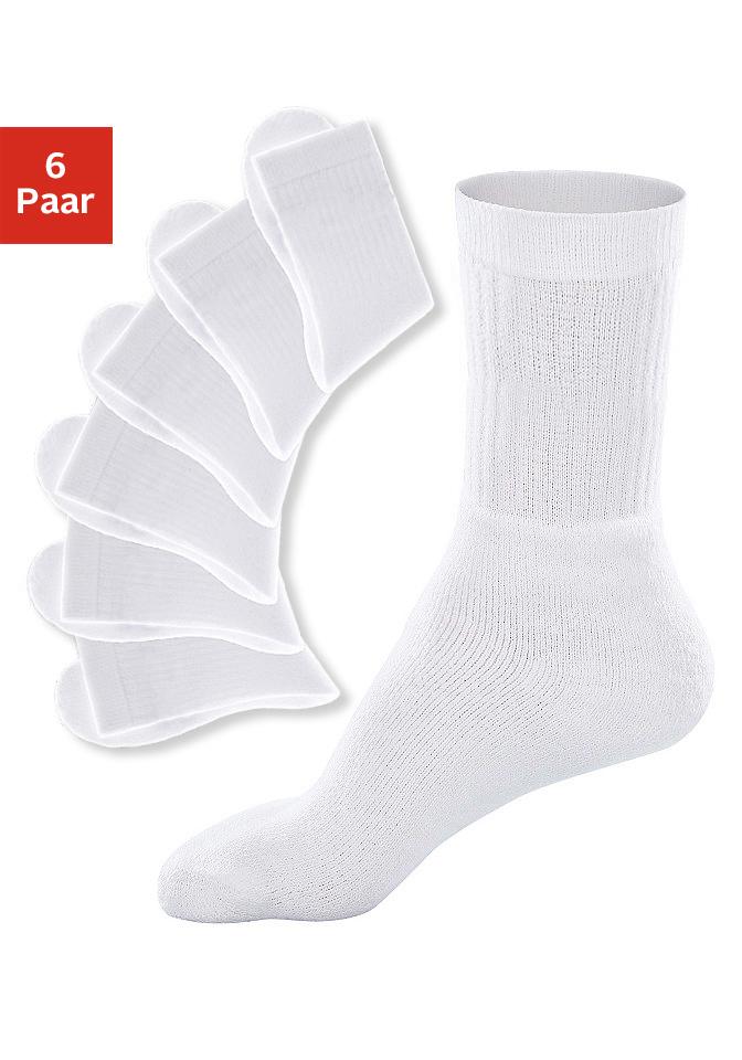 Go in Tennissocken "Damen Herren Kinder Sportsocken Retro aus Atmungsaktive Baumwolle" Packung, 6 Paar tlg. mit geripptem Schaft