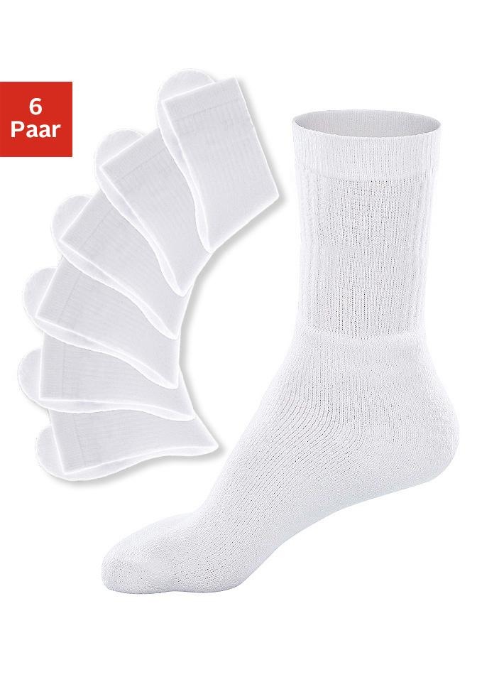 GO IN Herren Tennissocken, Gr. 43, weiß, Materialmix, uni, Socken, mit geripptem Schaft