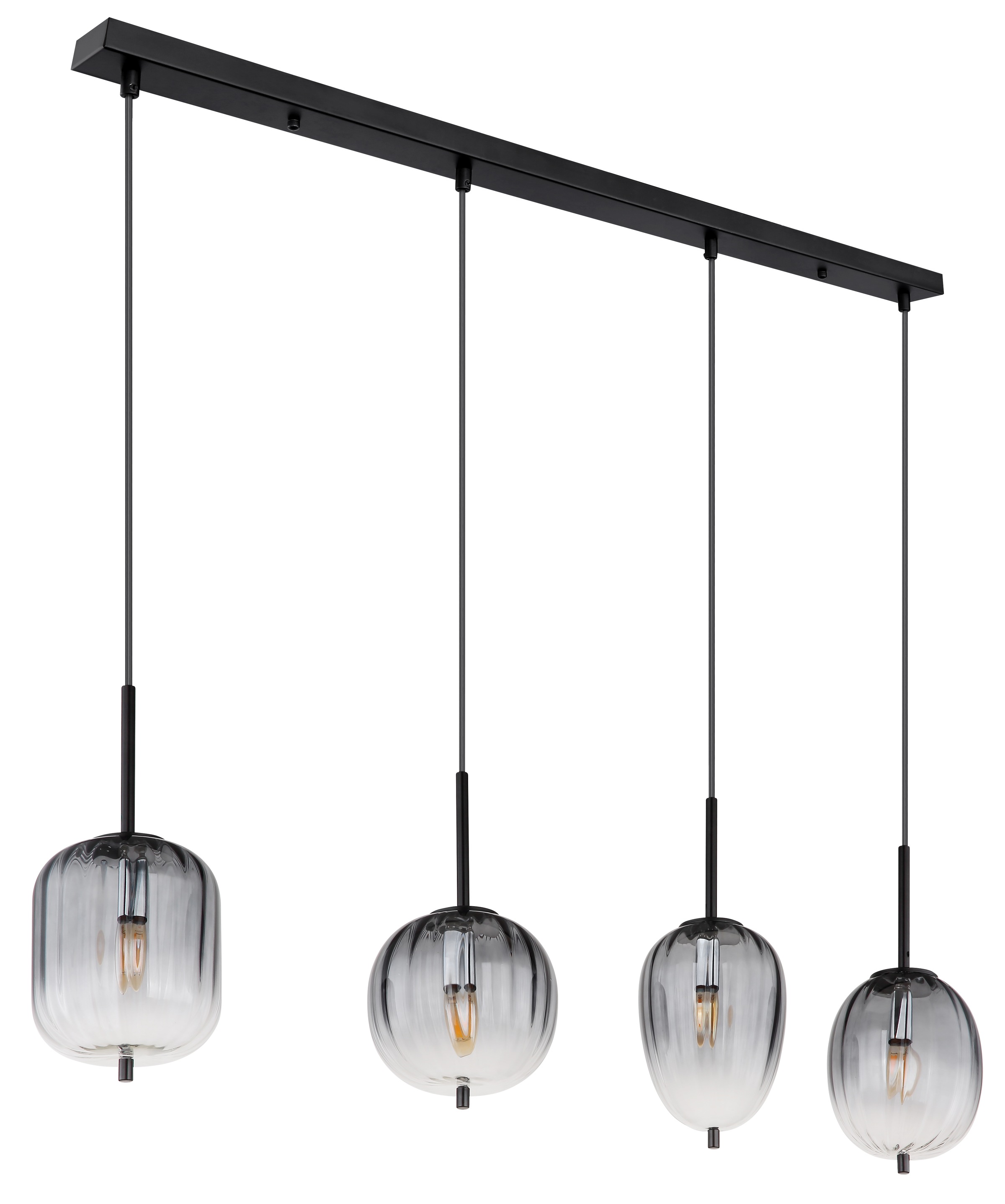 GLOBO LIGHTING Hängeleuchte »ATTILA«, Leuchtmittel E14 | ohne Leuchtmittel, Hängelampe/Pendelleuchte/verschiedene Gläser/Glas rauchfarben