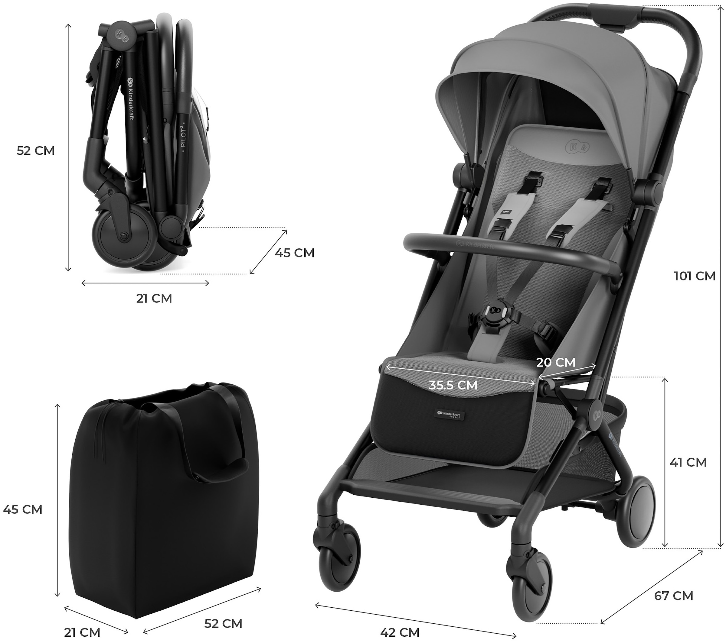 Kinderkraft Kinder-Buggy »PILOT 2« 22 kg