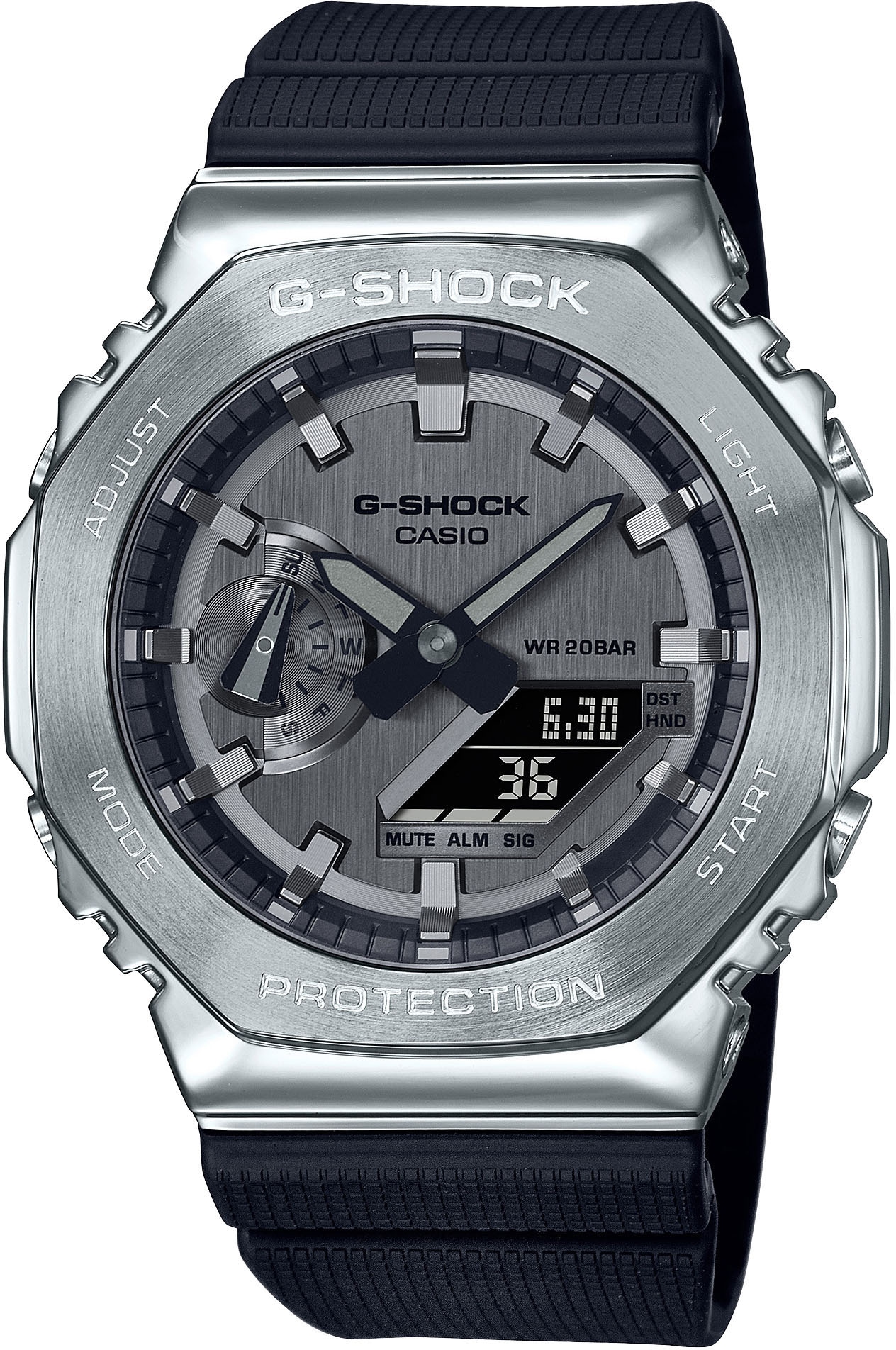CASIO G-SHOCK Chronograph »GM-2100-1AER«, Quarzuhr, Armbanduhr, Herrenuhr, Weltzeit, bis 20 bar wasserdicht
