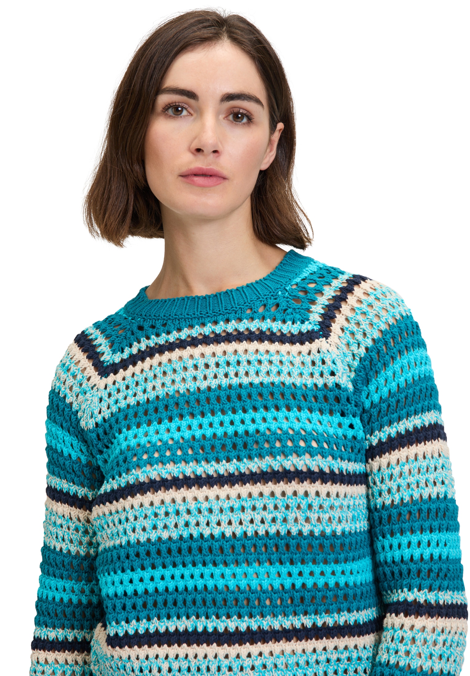 Betty&Co Strickpullover »Betty & Co Lochstrick-Pullover mit Rippbündchen«, (1 tlg.), Struktur