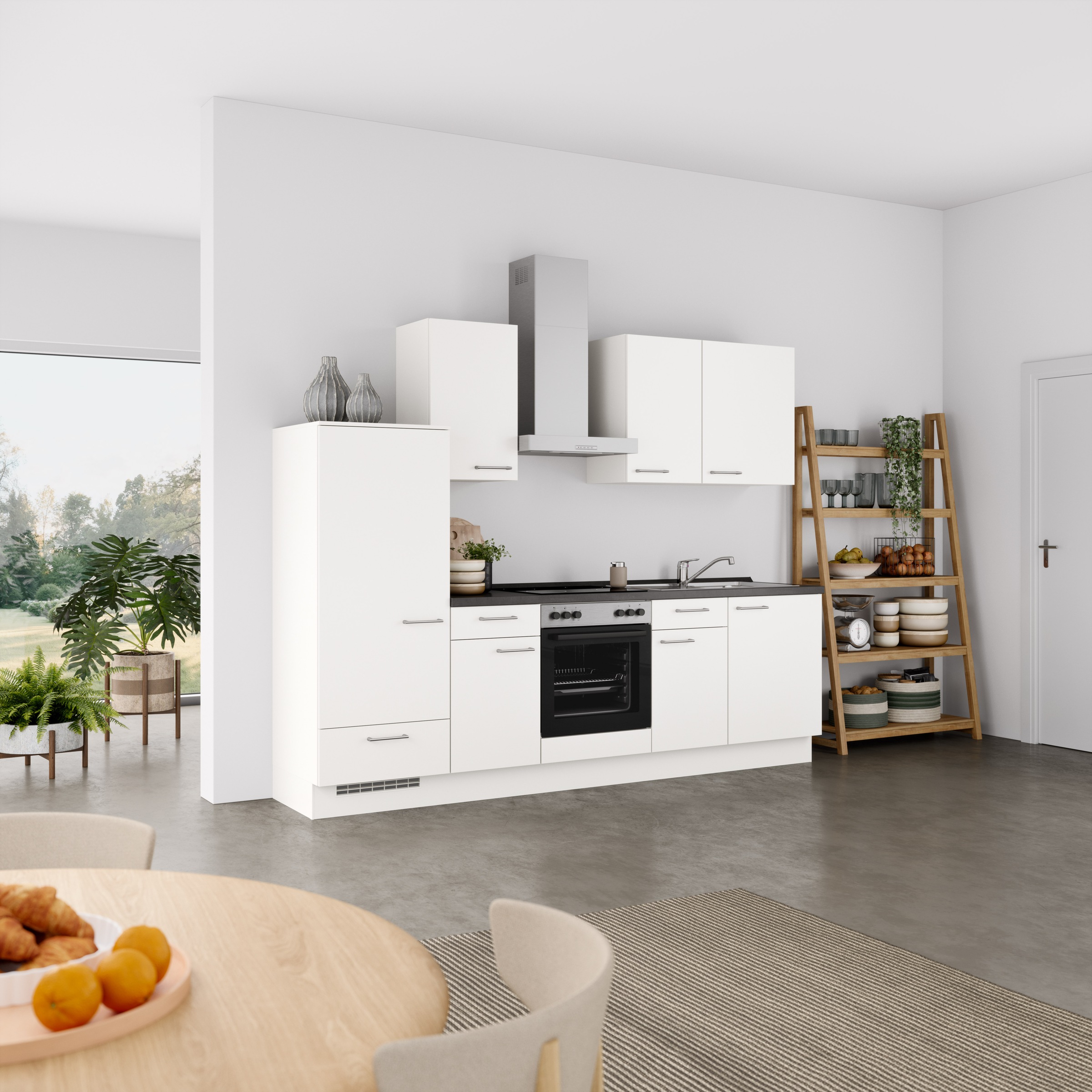 nobilia® Küchenzeile »"Laser I"«, vormontiert, Ausrichtung wählbar, Breite 270 cm, wahlw. mit E-Geräten