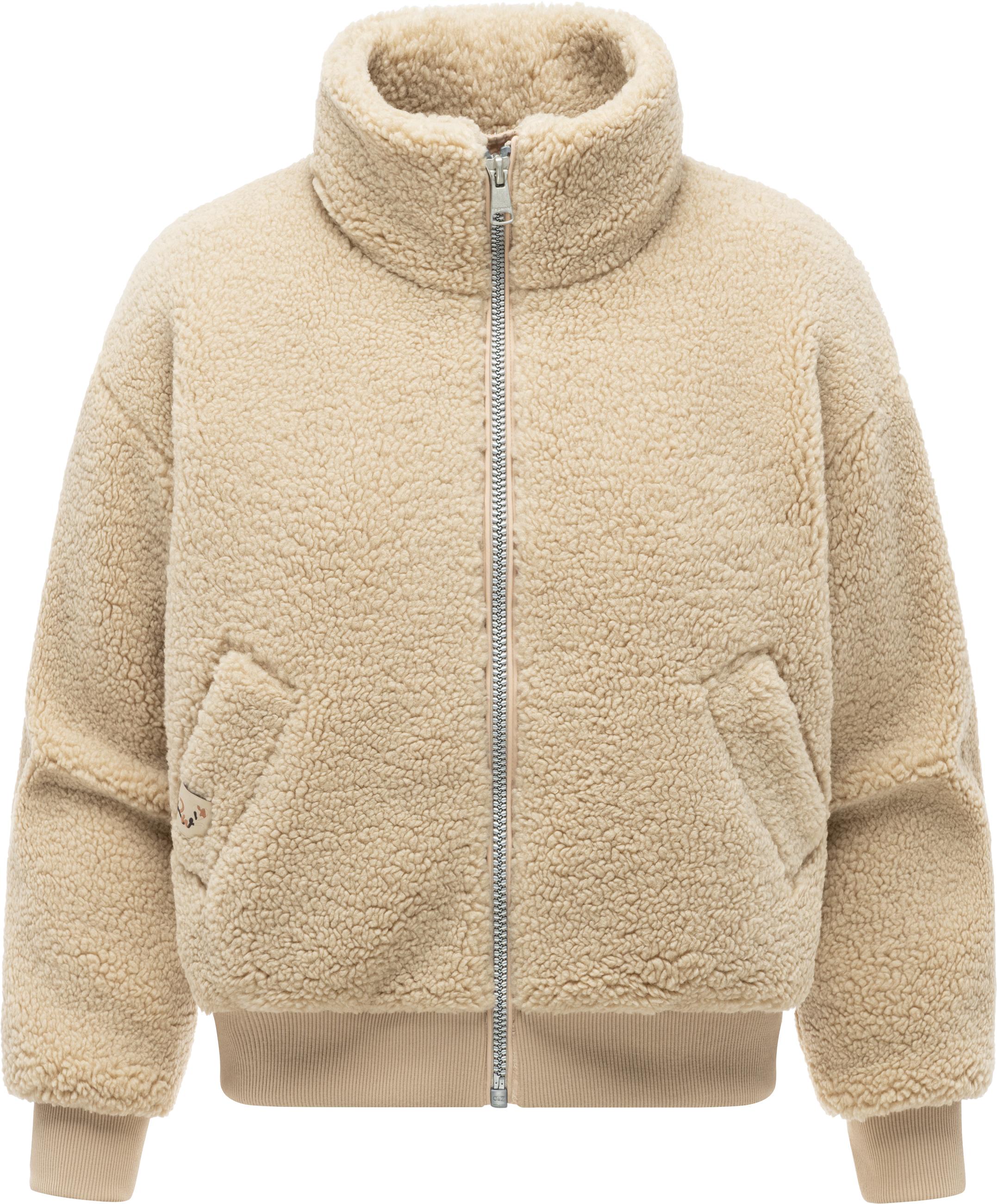 Ragwear Plüschjacke "Tillie Y" ohne Kapuze oversized Damen Teddyjacke mit Rippstrickbündchen