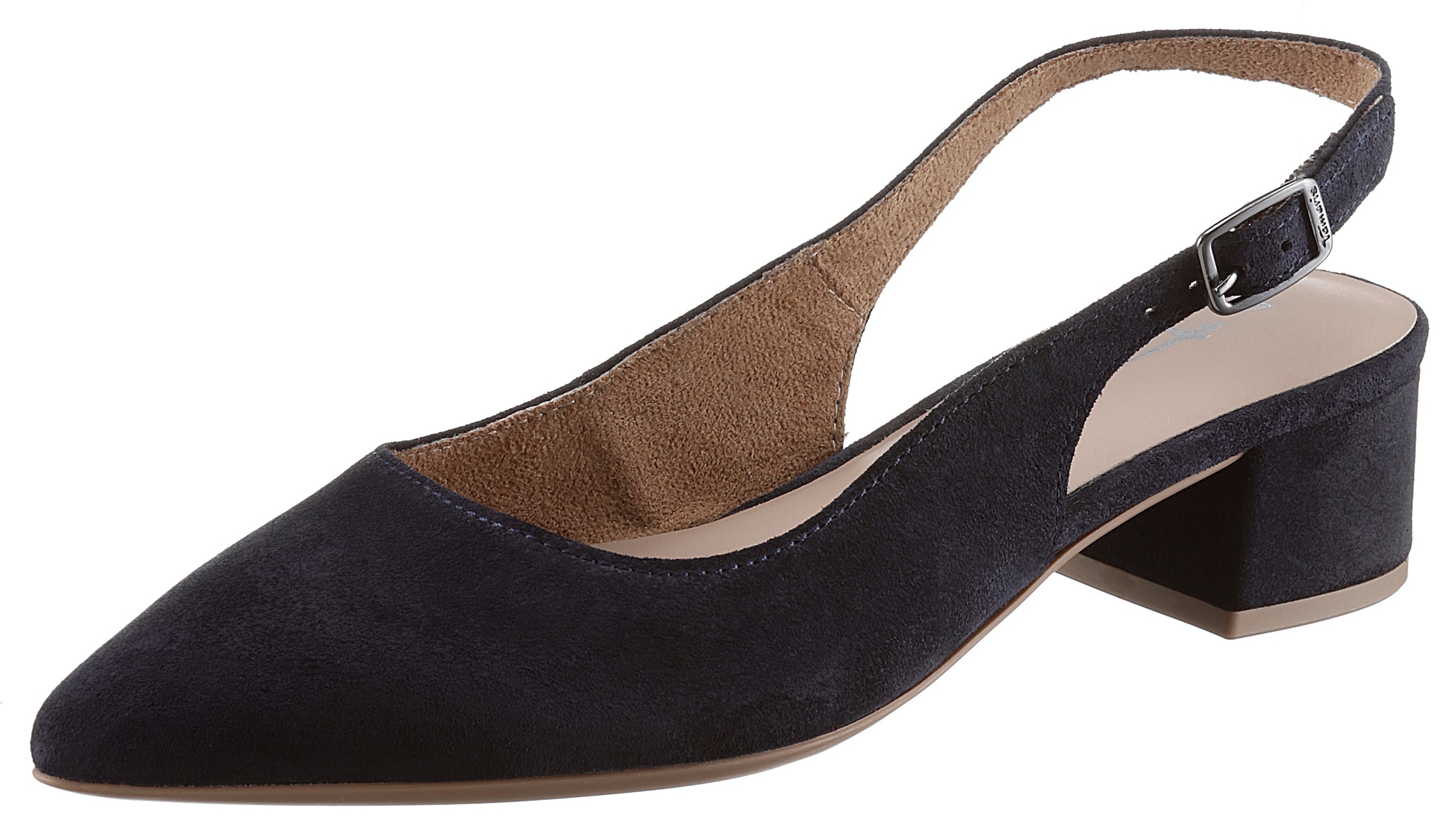 Tamaris Slingpumps, Blockabsatz, Abendschuh, Sommerschuh mit verstellbarem Riemchen