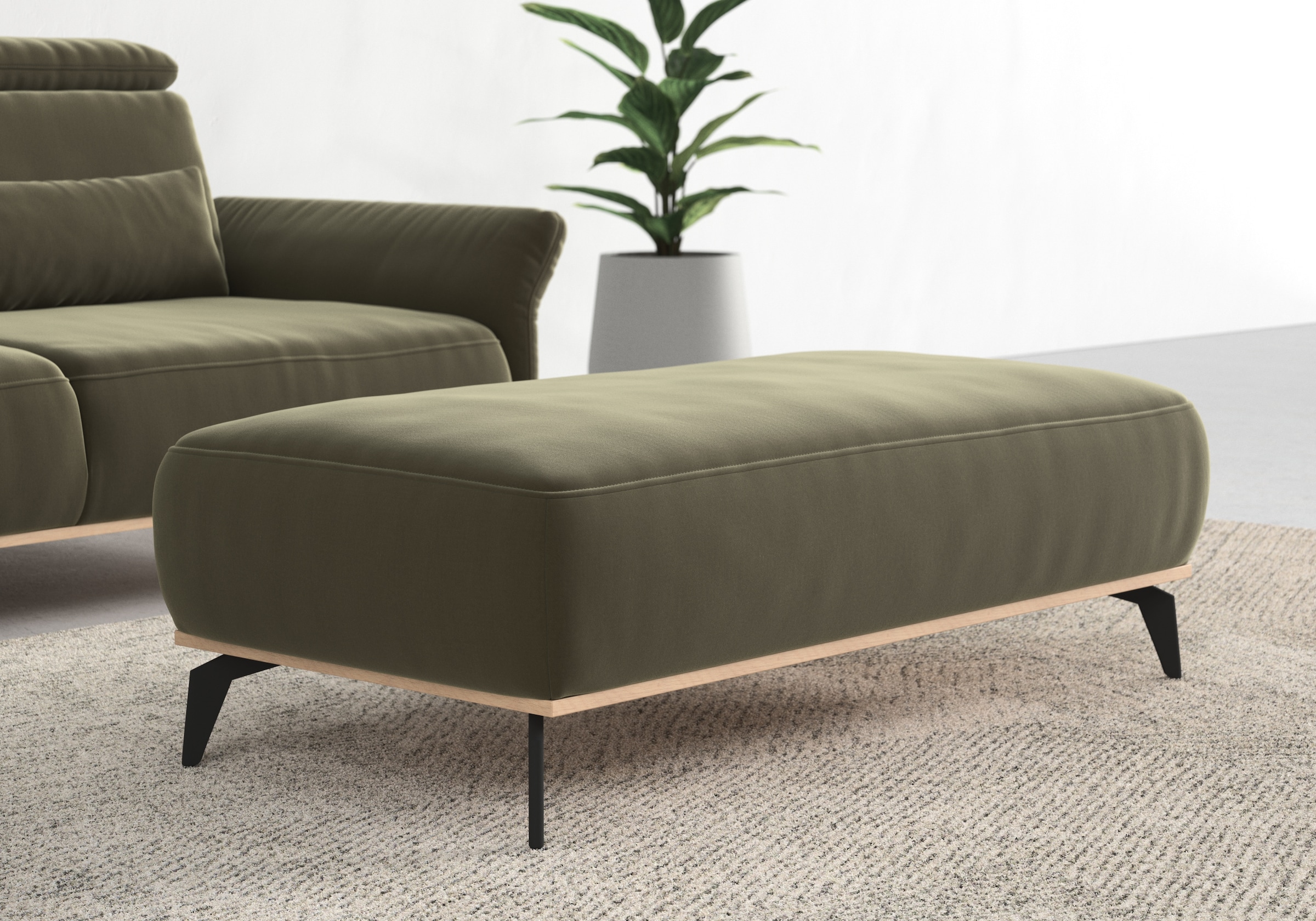 Home affaire Polsterhocker "Fjord" Mit einem Holzrahmen in Buche massiv eic günstig online kaufen