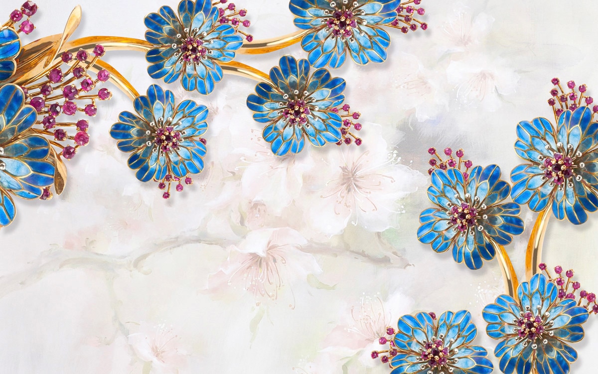 Papermoon Fototapete "Muster mit Blumen"