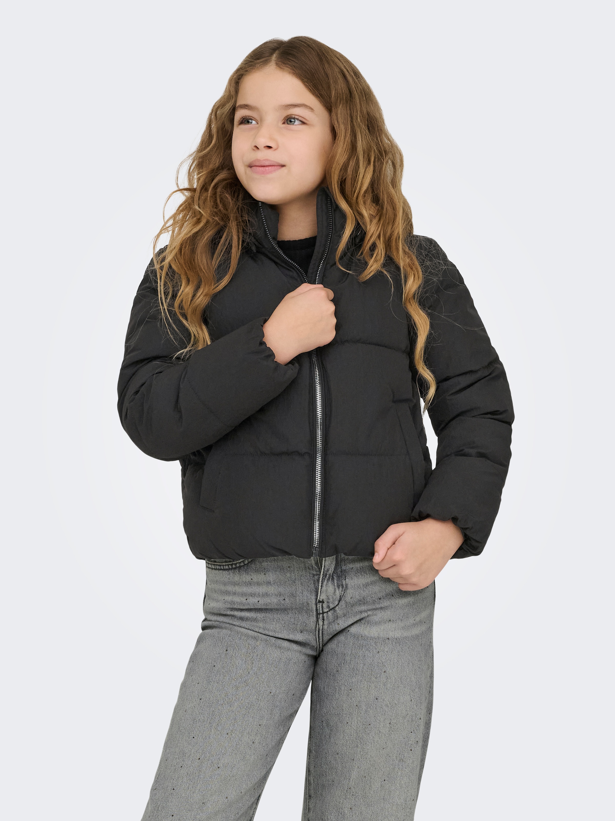 KIDS ONLY Steppjacke "KOGDOLLY SHORT PUFFER JACKET OTW" mit Kapuze mit abnehmbarer Kapuze