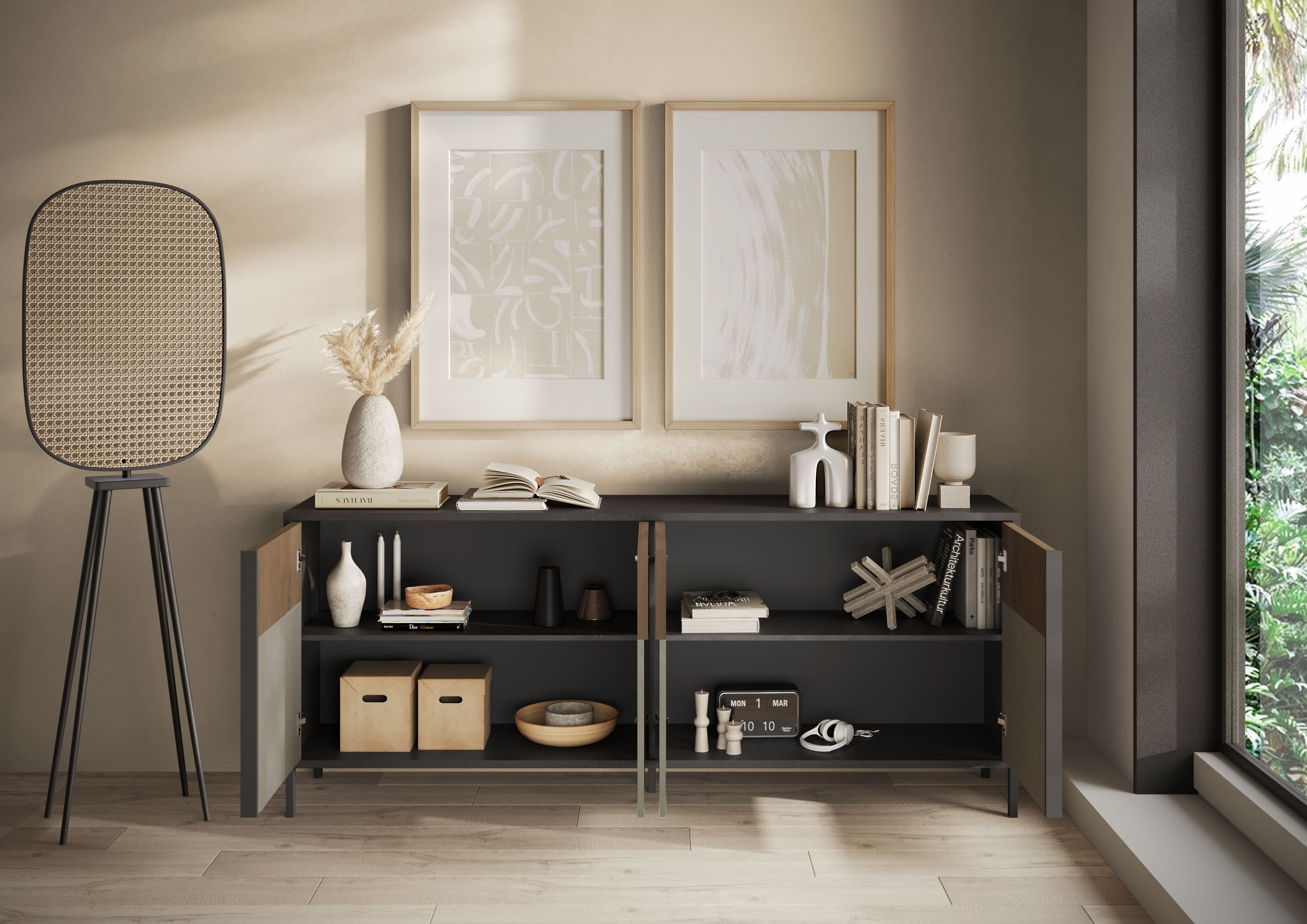 Thumbnail - Home affaire Sideboard "Everest Breite 206 cm, Kommode mit 4 Türen" Anrichte, Soft/Self Closing, Korpus 22 mm