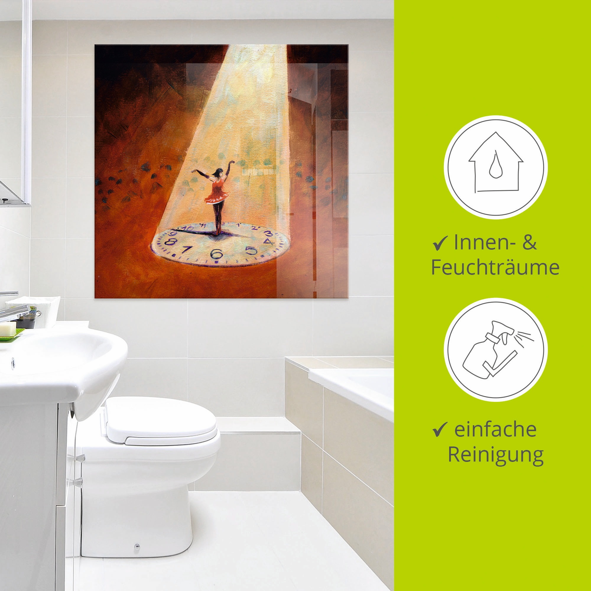Artland Glasbild »Im Jetzt sein«, Frau, (1 St.), in verschiedenen Größen