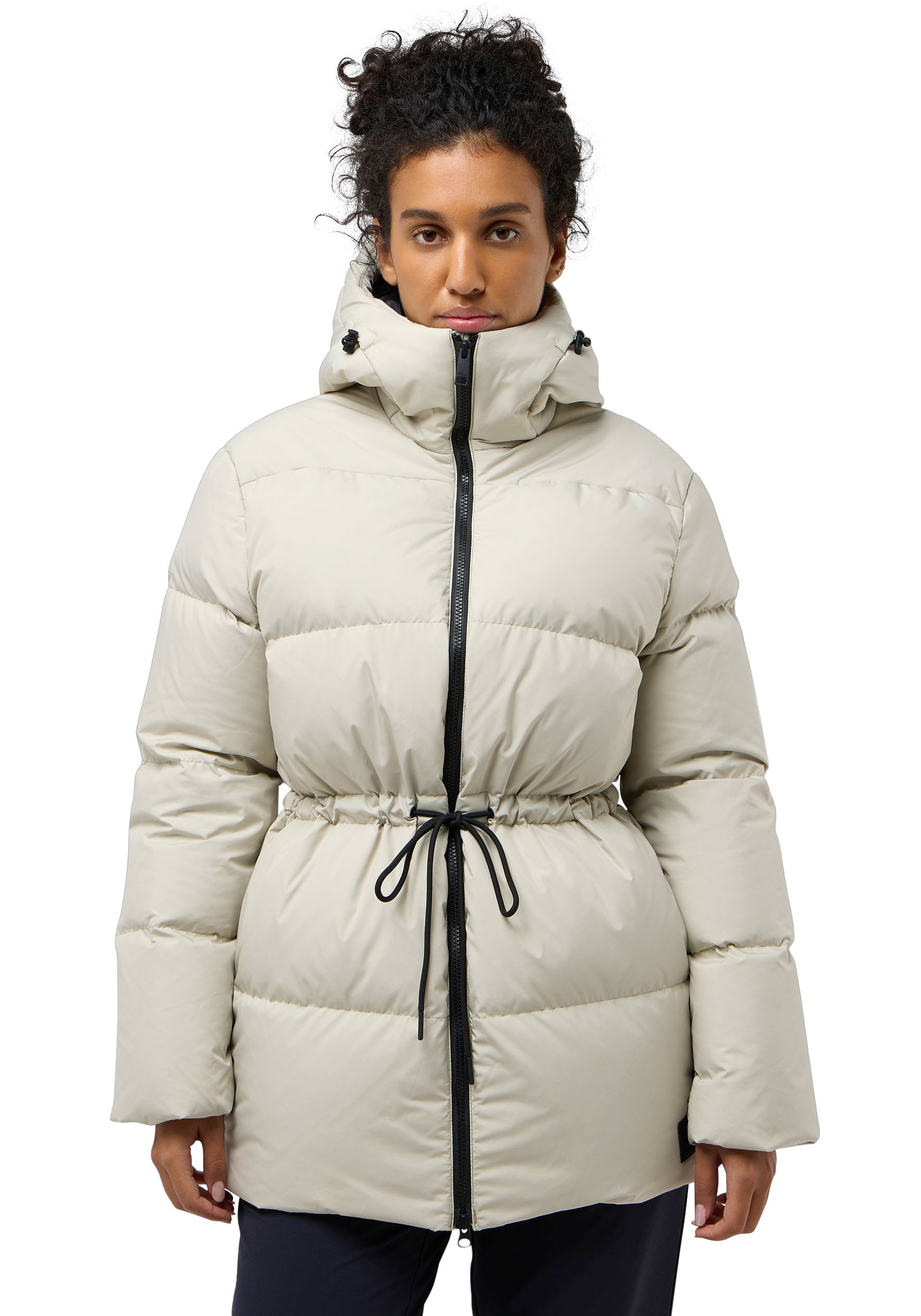 Jack Wolfskin Daunenjacke "KIRSCHALLEE" mit Kapuze mit Eingrifftaschen und Innentasche, winddicht, mit Kapuze