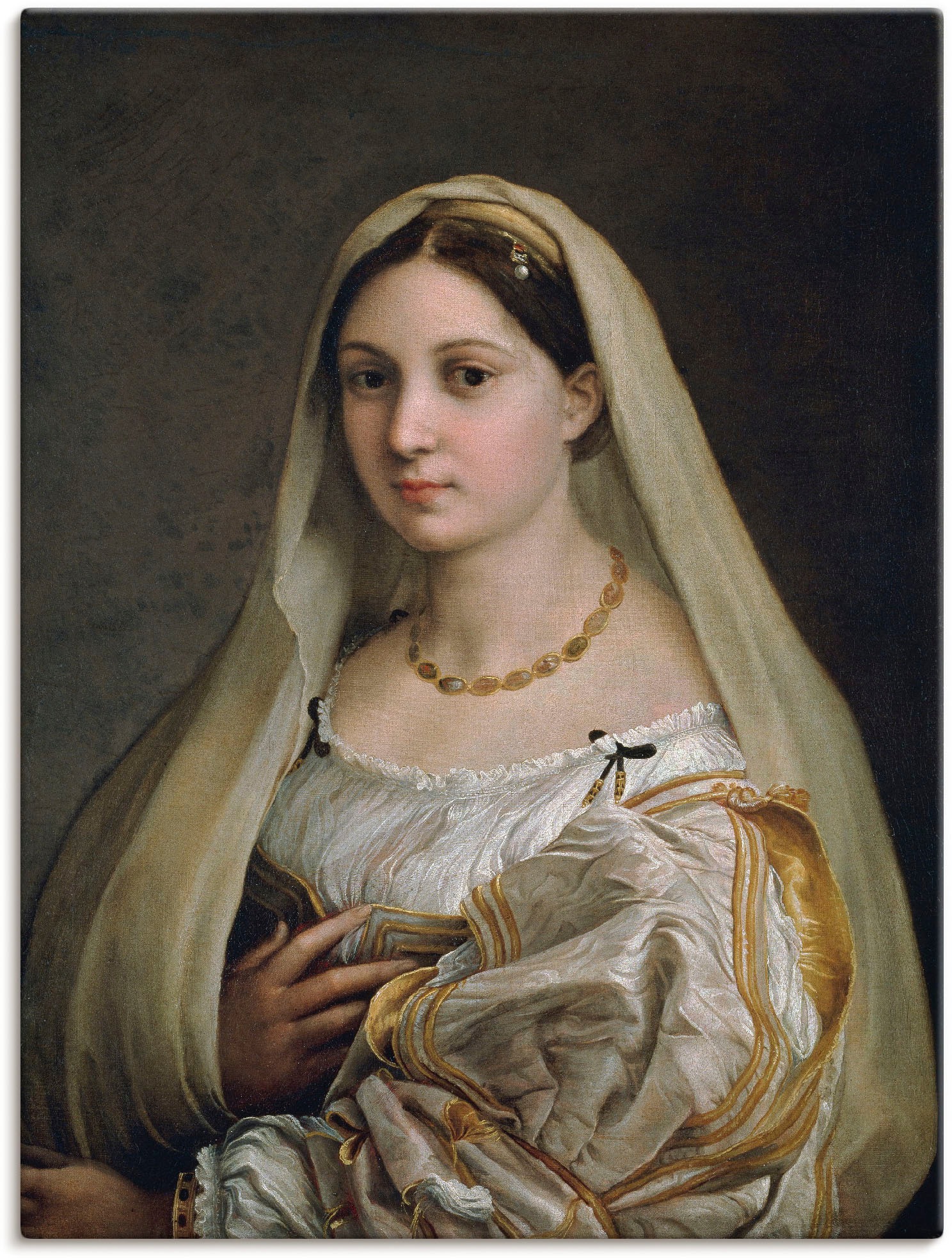 Artland Leinwandbild "Damenbildnis "La Velata"", Frau, (1 St.), auf Keilrahmen gespannt
