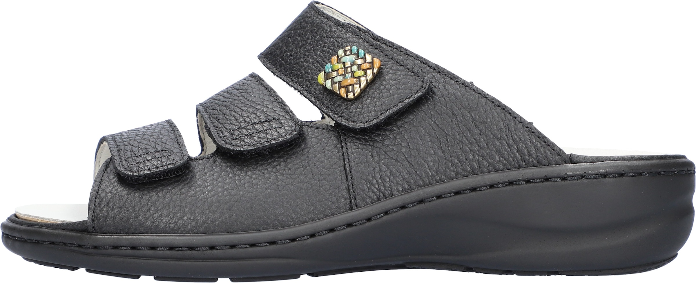 Waldläufer Pantolette »Heria«, Keilabsatz, Sommerschuh, Schlappen in Weite H, Klettverschlüsse