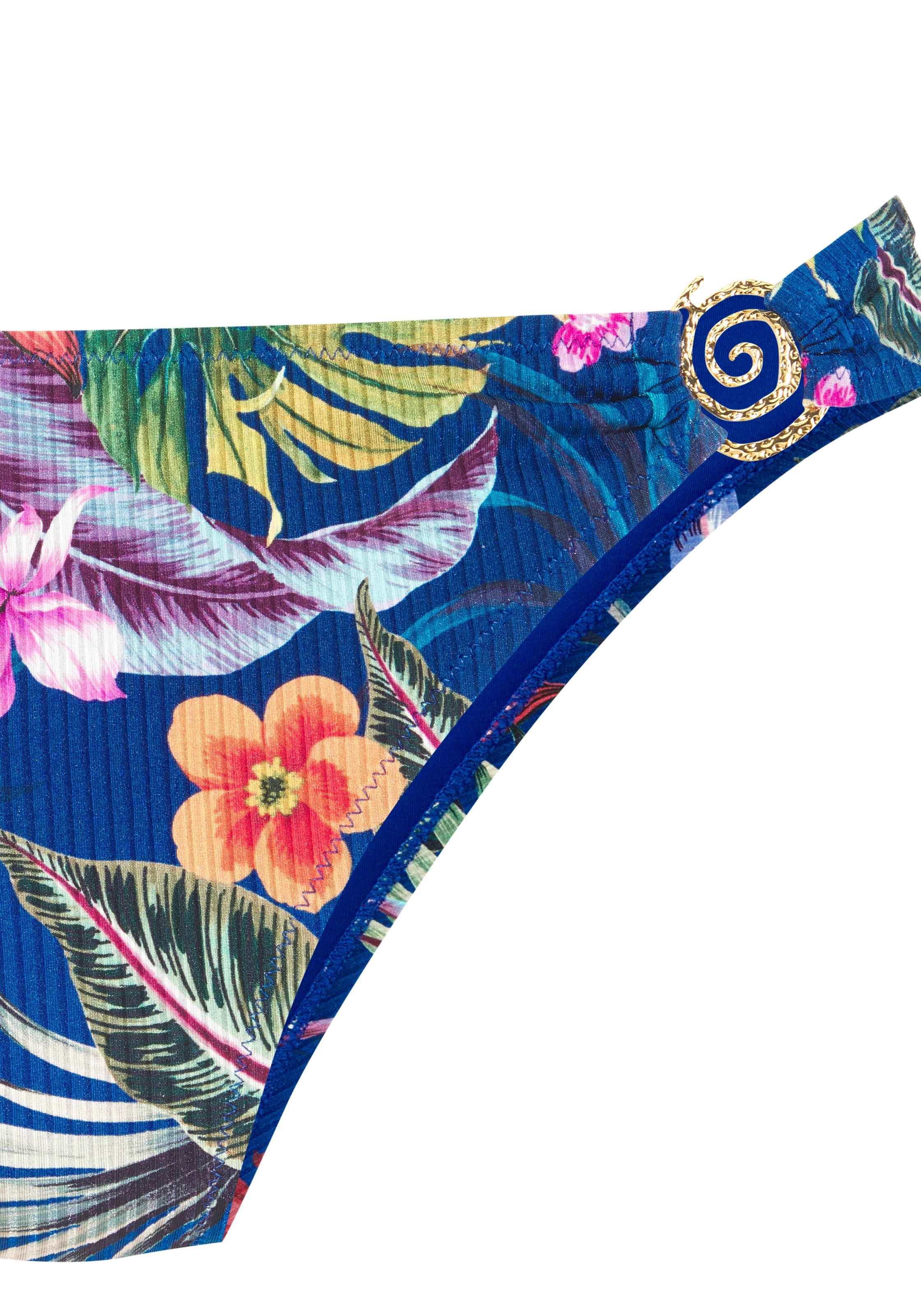 LASCANA Bikini-Hose »Meeri« aus leicht glänzender Rippware und seitlichem Zierring