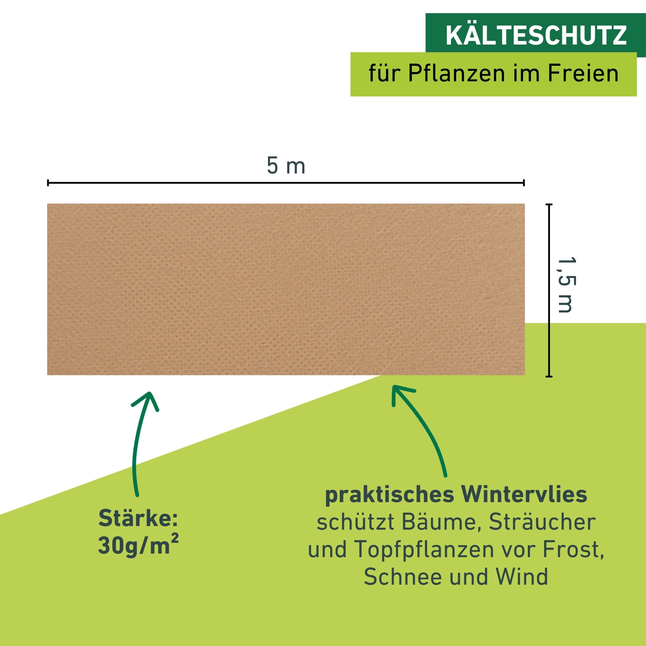Windhager Winterschutzvlies »Winterschutz für Pflanzen, Vlieshaube, Frostschutz und Kälteschutz« UV stabilisiert und witterungsbeständig, 0,6x1,8 m, Stärke 50 g/m2