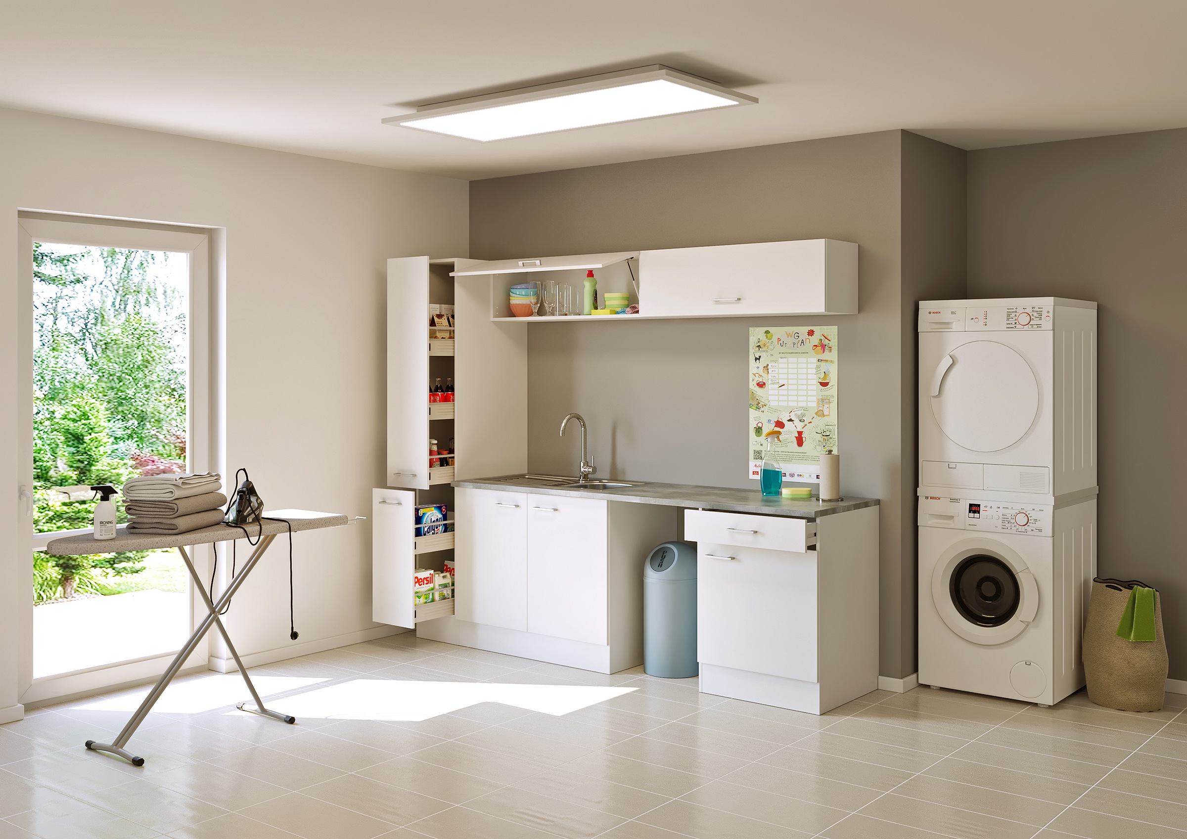Flex-Well Mehrzweckschrank-Set »L-240-1902-000-Lucca«, (Komplett-Set), Gesamtbreite 240 cm, inkl. Einbauspüle