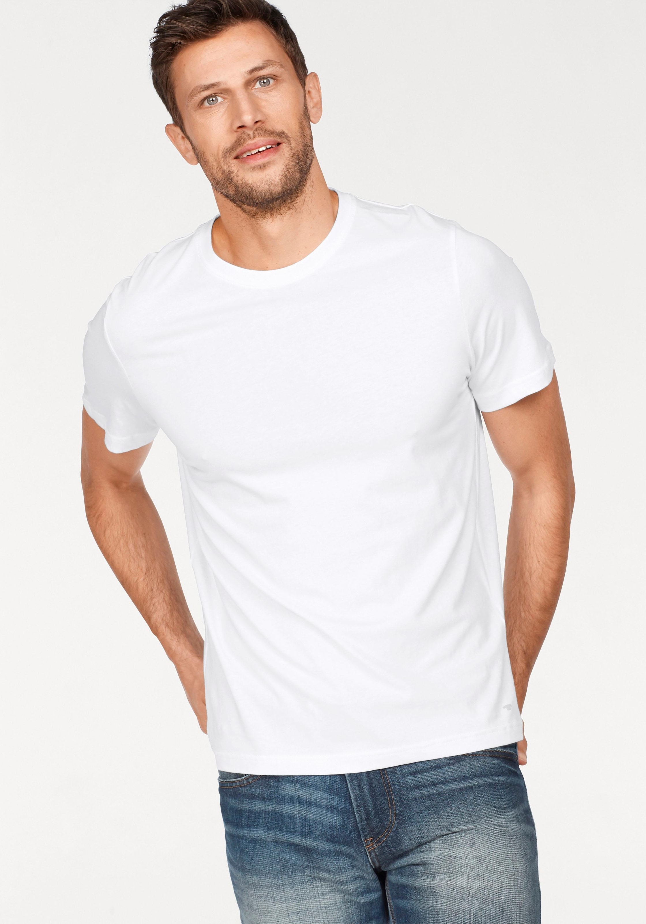 TOM TAILOR T-Shirt, (Packung, ▷ perfektes | BAUR 2er-Pack), bestellen Basic