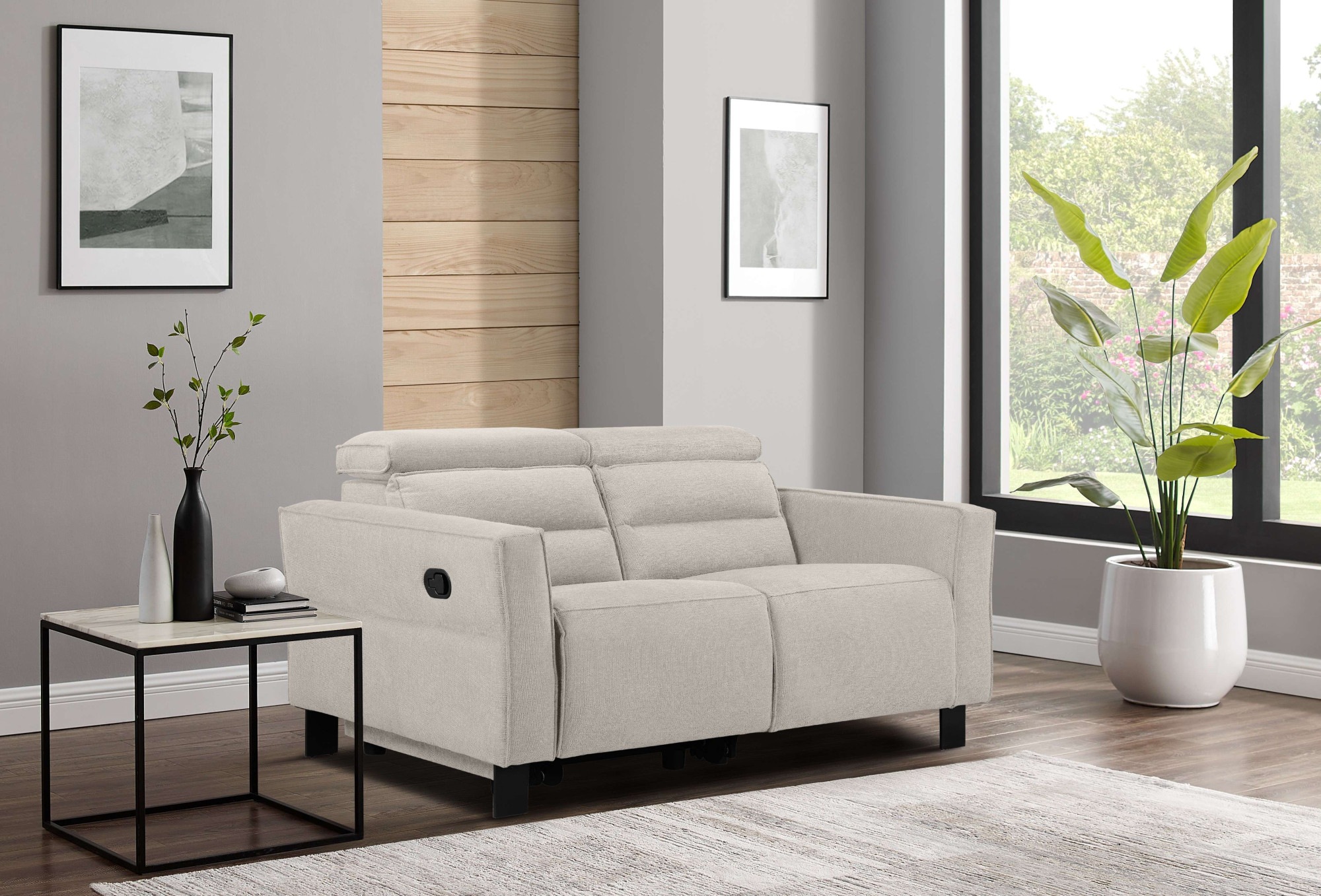 Places of Style 2-Sitzer »Carpari, 162 cm, mit manueller od. elektrischer Relaxfunktion«, (USB A/C), sowie Kopfteilverstellung