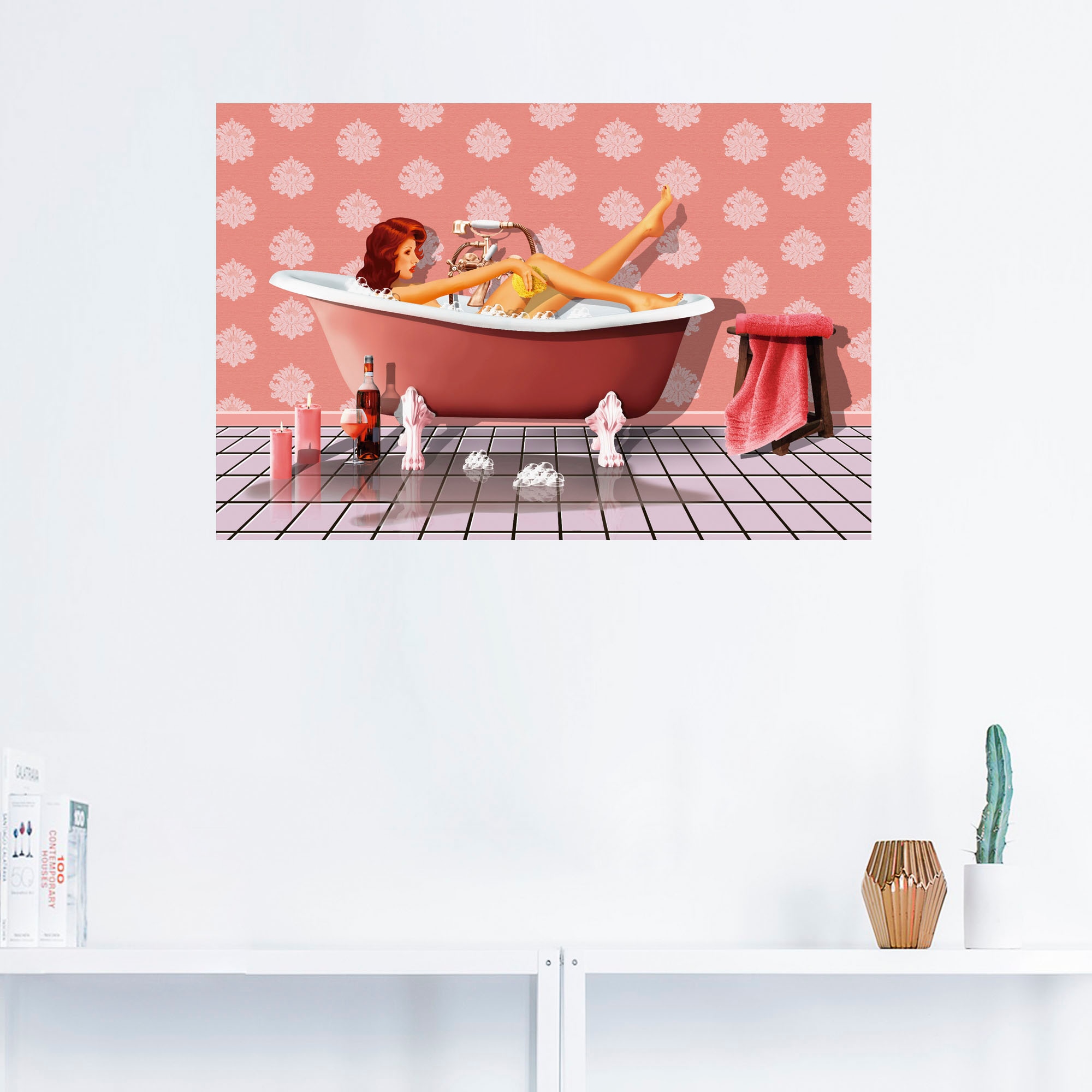 versch. oder Frau, als Poster bestellen Leinwandbild, Artland Wandaufkleber Girl | BAUR Alubild, beim Größen (1 St.), in »Pin Up Wandbild Badevergnügen«,