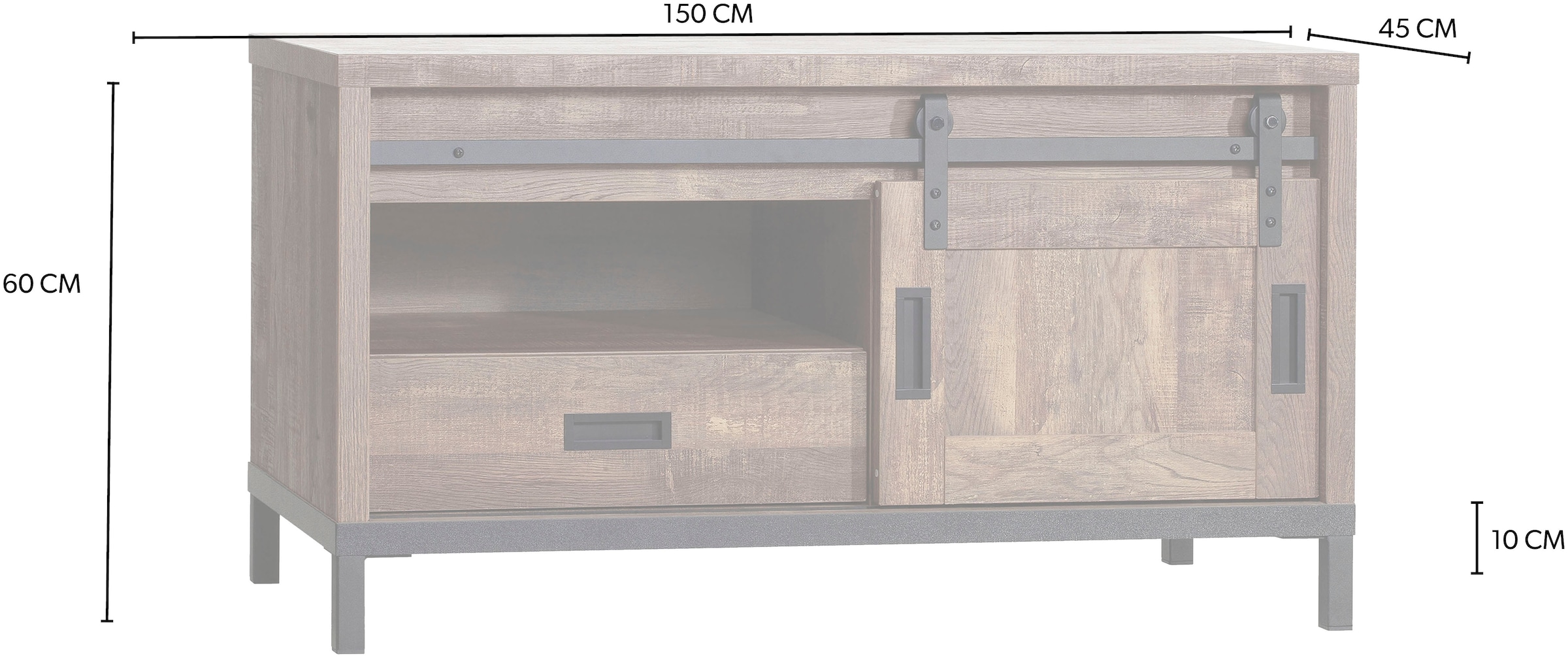 OMG Design TV-Schrank »Stanley Lowboard«, mit Schiebetür, Breite 120 cm, in zwei Breiten