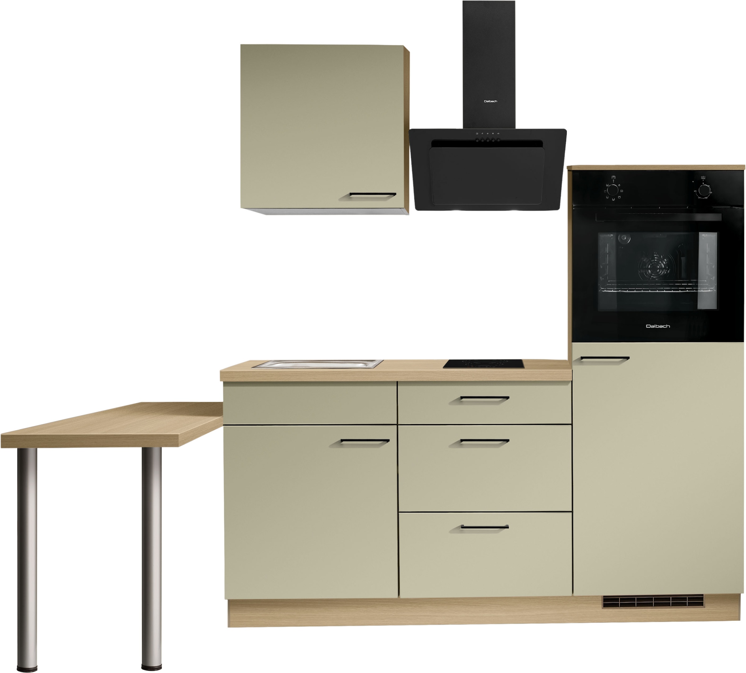 KOCHSTATION "KS-Solmera" Breite 240cm, vormontiert, wahlweise mit E-Geräten