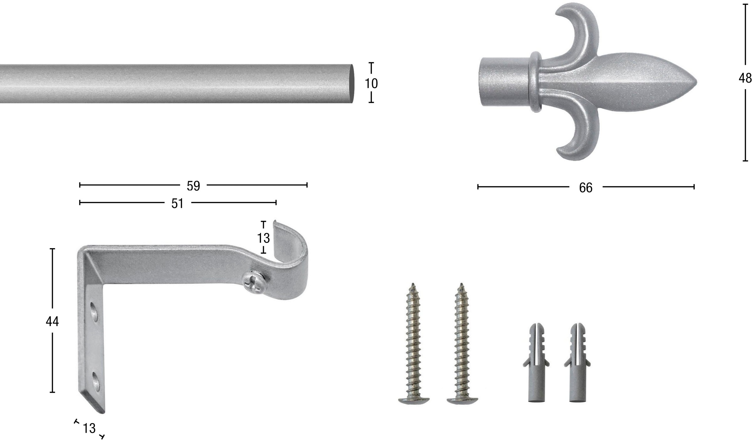 Thumbnail - GARESA Gardinenstange "MINI" Ø 10 mm 1 läufig-läufig Wunschmaßlänge Vorhanggarnitur, verlängerbar, Wandmontage, ohne Rin...