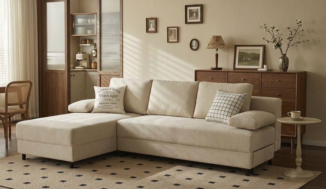 OTTO home Schlafsofa »ONNIKO Ecksofa L-Form, Breite: 240 cm, Feinstruktur-Bezug« mit Bettfunktion & Bettkasten (Liegefläche 120 cm / 240 cm)