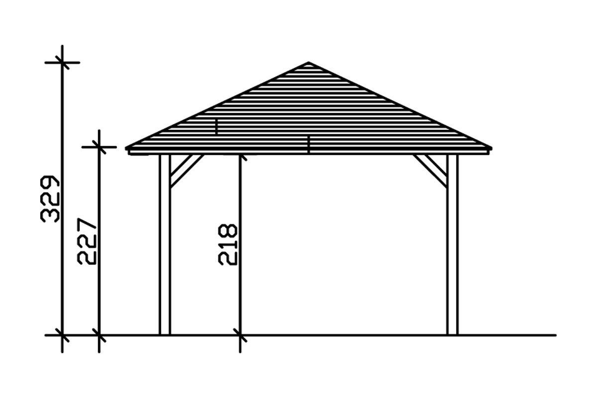 Skanholz Einzelcarport »Taunus«, 335 cm, dunkelgrau