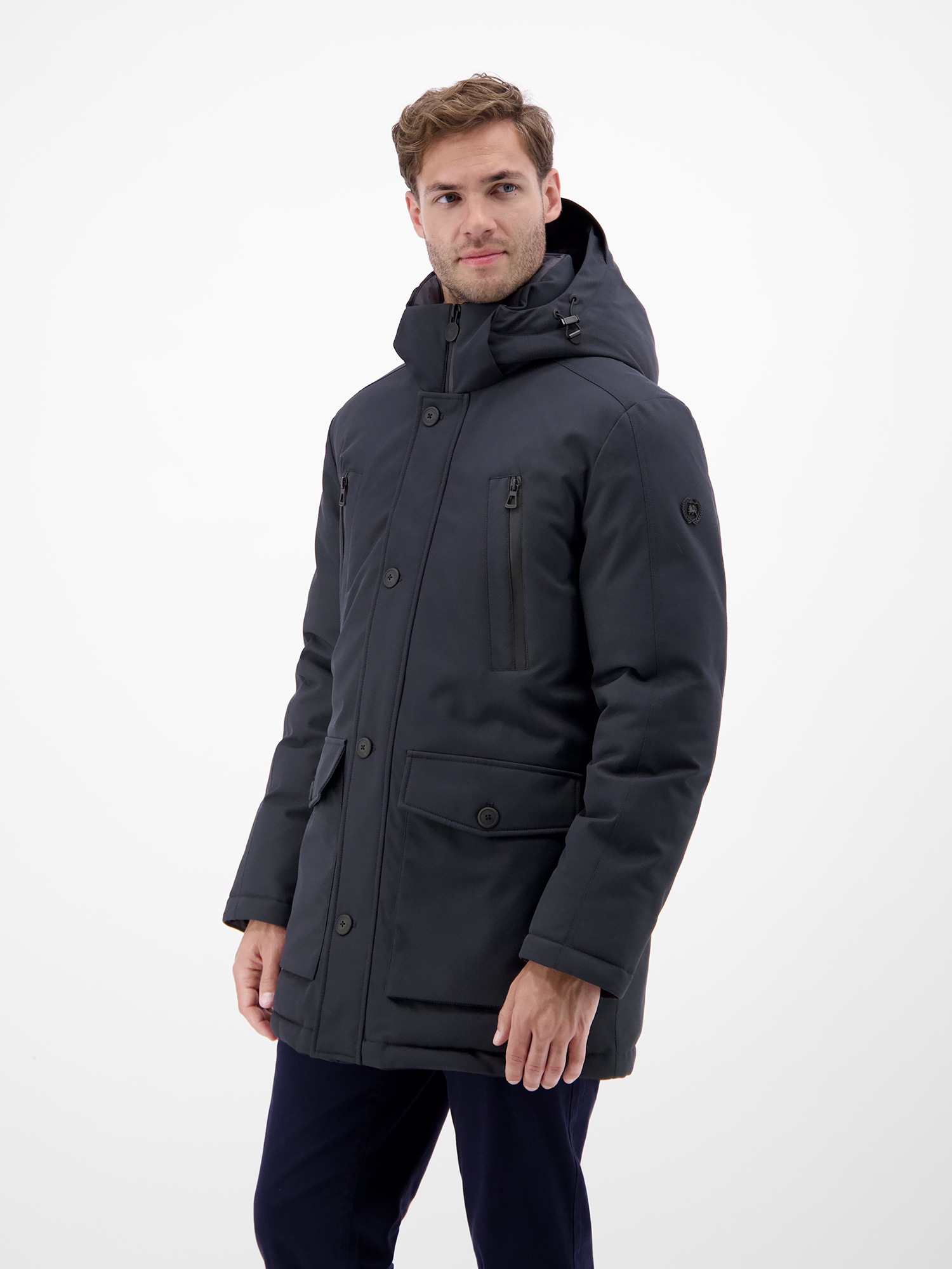 Thumbnail - LERROS Steppjacke "LERROS Herren-Parka in Twillstruktur" mit Kapuze Wasser- und windabweisend, atmungsaktiv