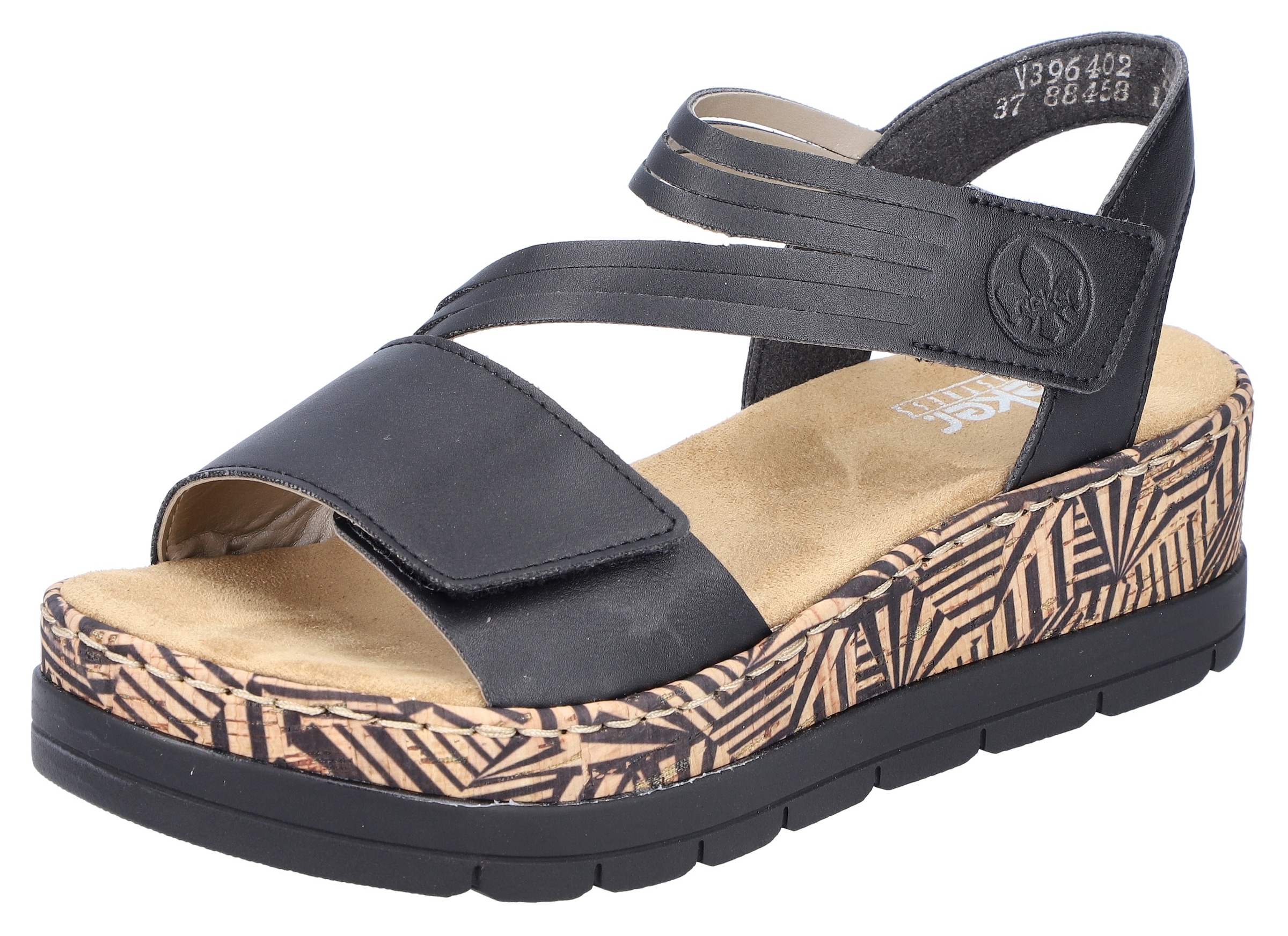 Rieker, Sommerschuh, Sandale, Keilabsatz, mit gemusterter Plateausohle günstig online kaufen