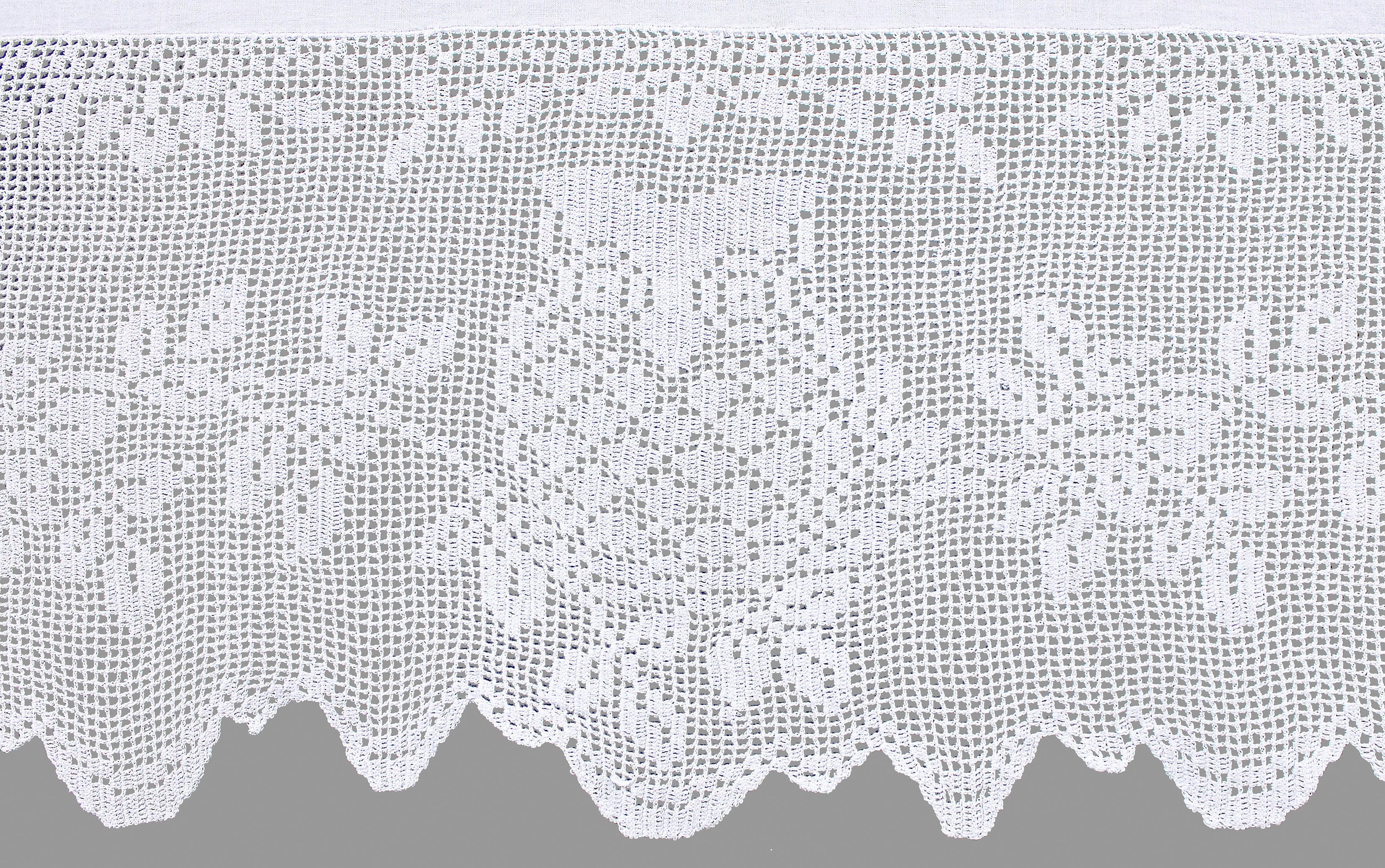 auf weiß, ART Baumwolle HOME (1 »Eule«, handgehäkelte St.), - DECO Spitze, HOSSNER Rechnung OF | Querbehang BAUR
