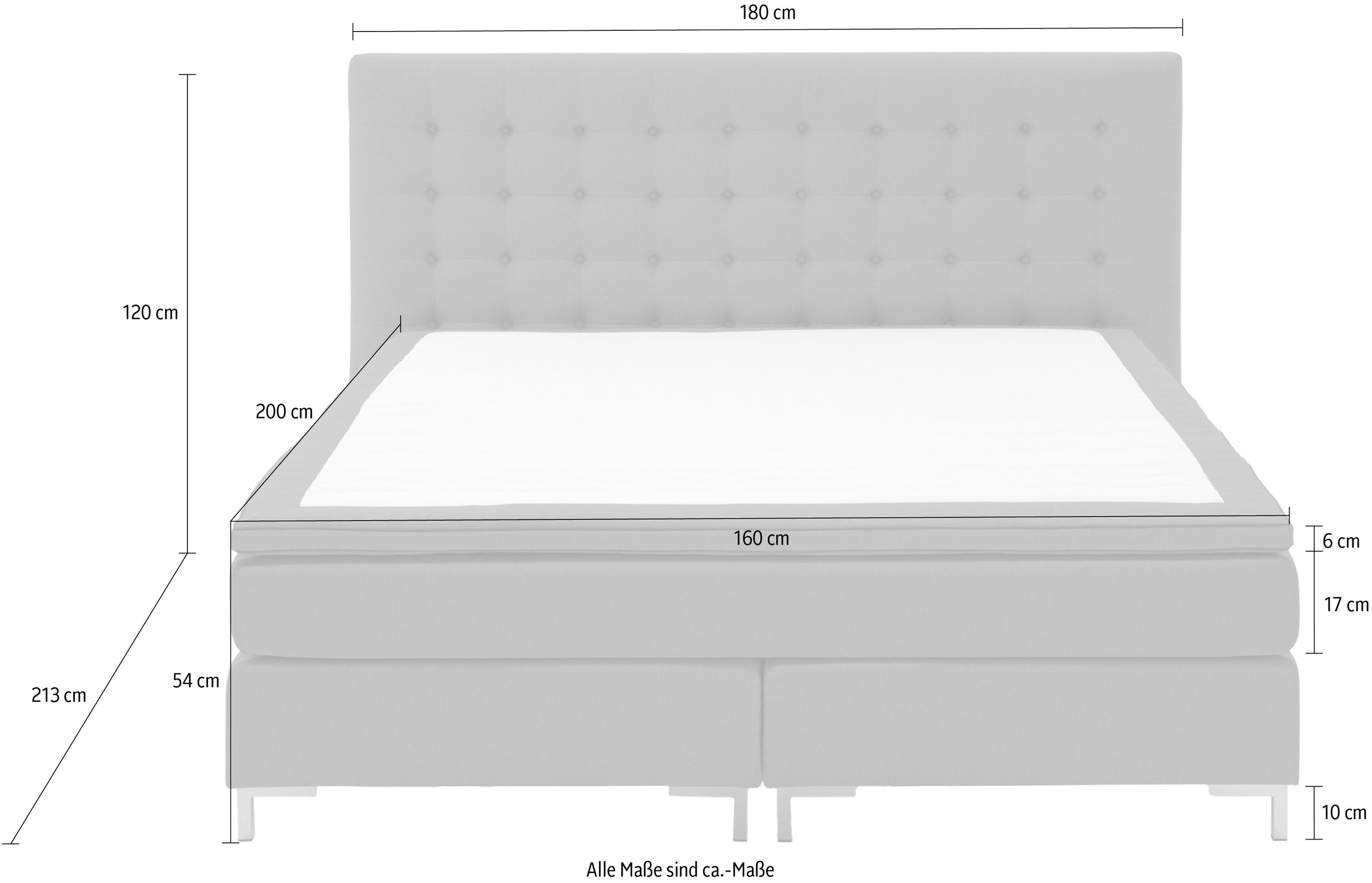 ATLANTIC home collection Boxspringbett Anni, mit Federkernmatratze und Topper