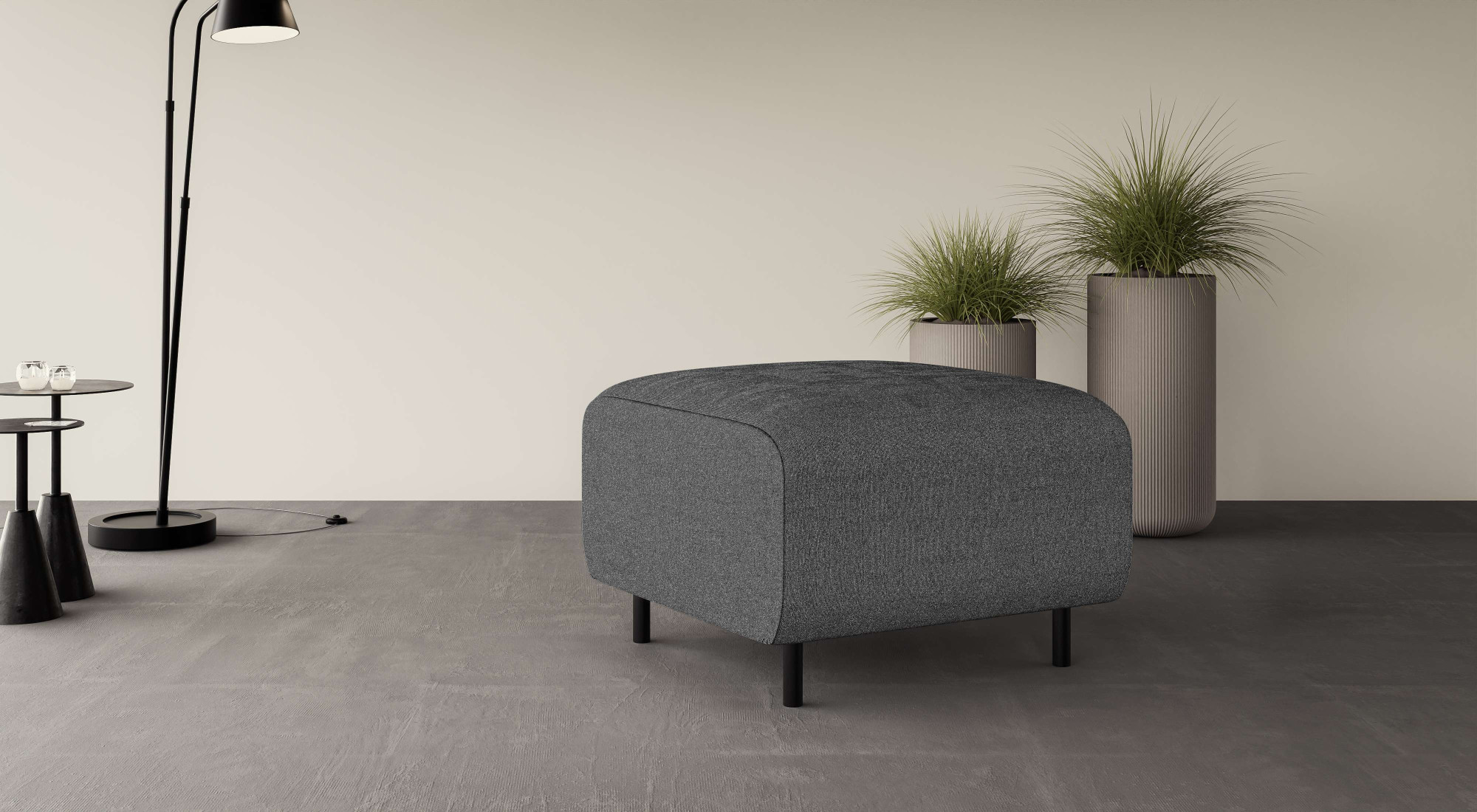 OTTO home Polsterhocker "ARROS klein mit Wellenunterfederung, Maße B/T/H: 70/70/46 cm" passend zur Serie, in hochwertiger Verarbeitung