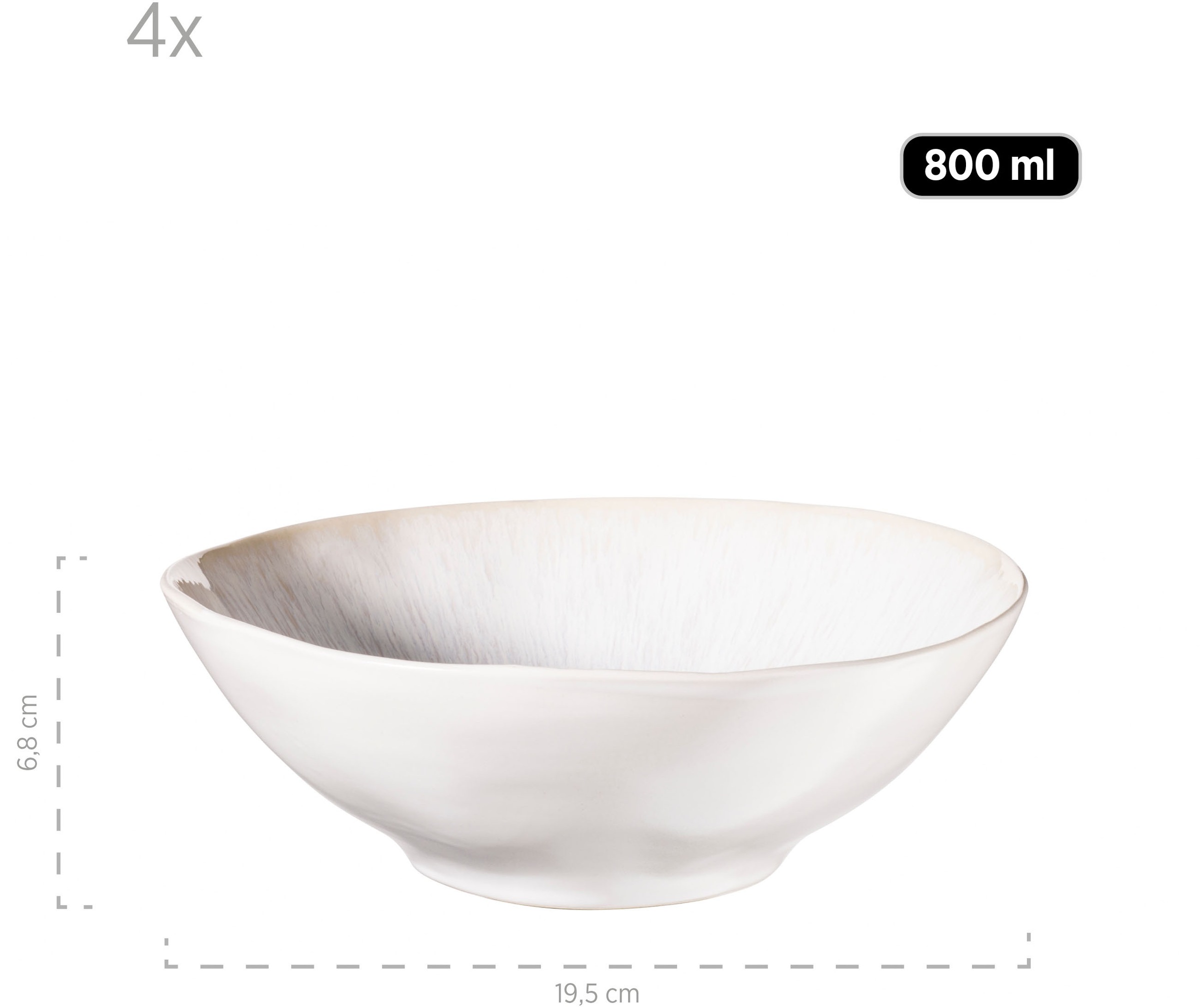 MÄSER Salatschüssel »FROZEN, Salatschüssel-Set, Steinzeug« 9 Stk. aus Steinzeug