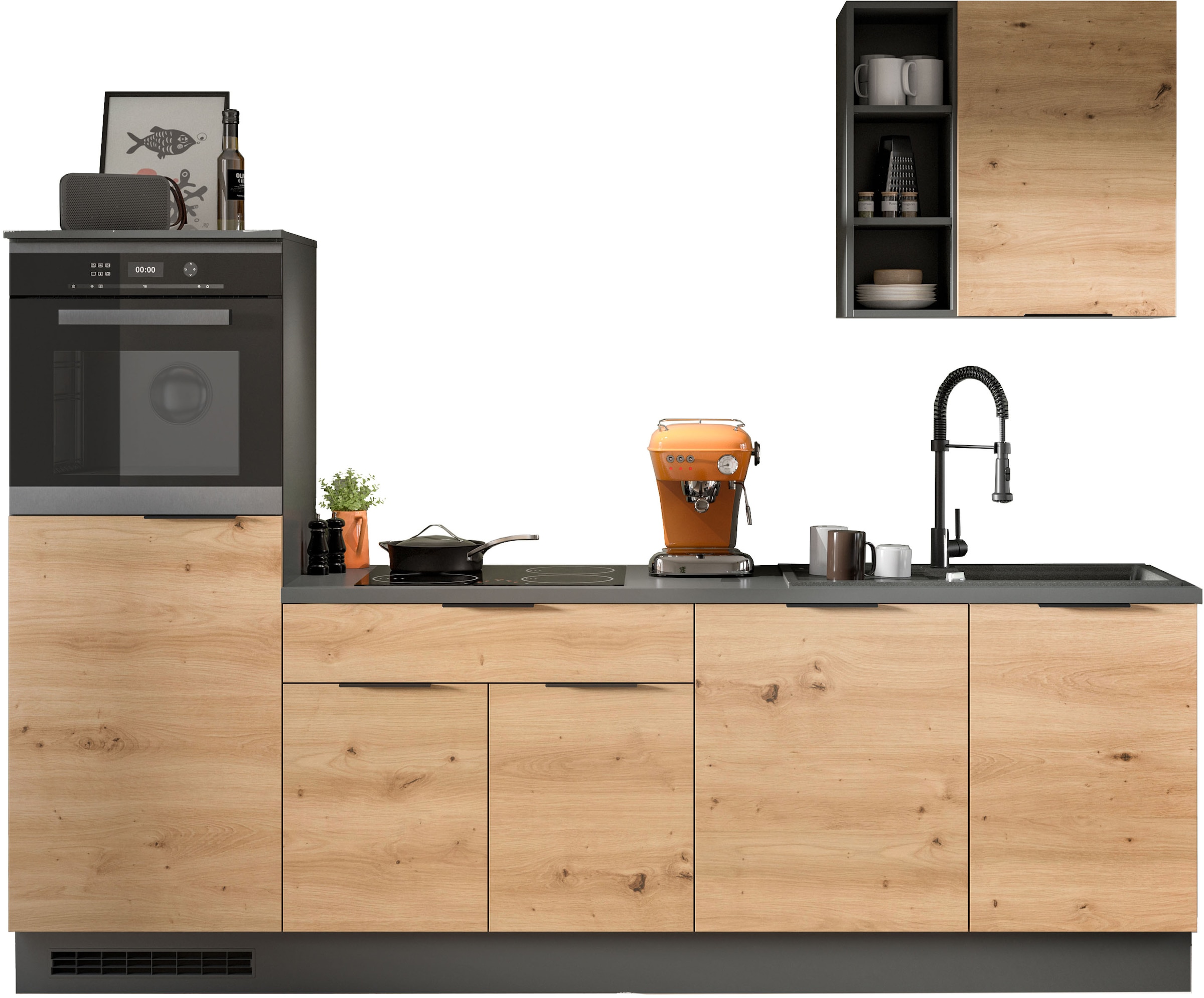 KOCHSTATION Küchenzeile "KS-Lulea", Breite 260 cm, ohne E-Geräte, mit 3 cm günstig online kaufen