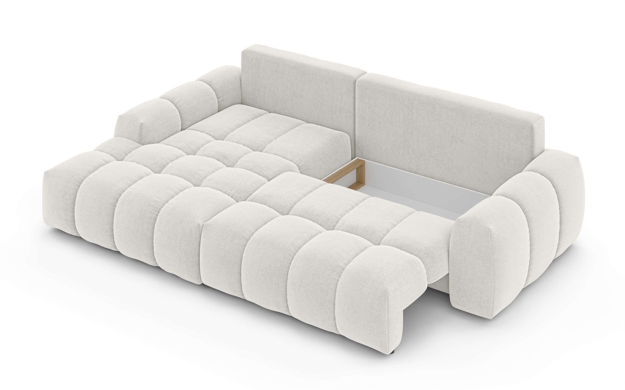 INOSIGN Ecksofa »AZITA klein optionale Schlafsofa mit Bettkasten, B/T/H: 270/166,5/84cm«, L-Form mit Wellenunterfederung, Bubble-Optik