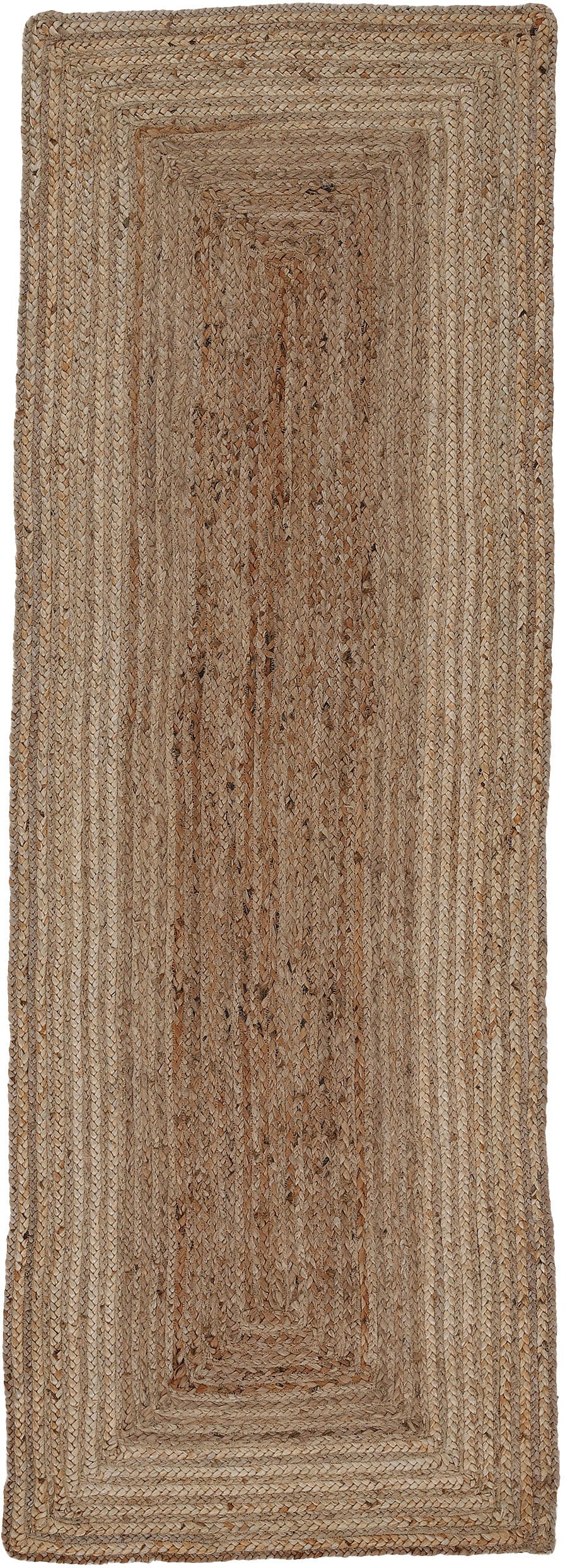 carpetfine Teppich "Nele Juteteppich Naturfaser", rechteckig, 6 mm Höhe, geflochtener Wendeteppich aus 100% Jute, quadra