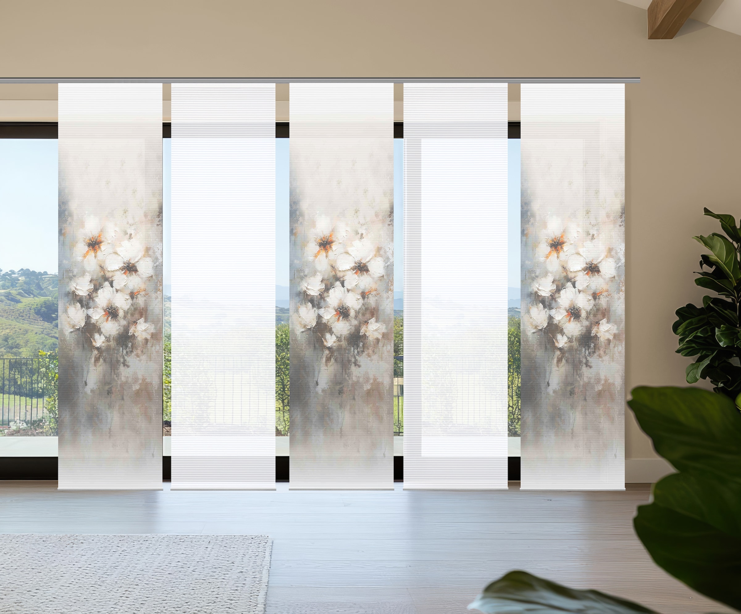 HOME in green Schiebegardine "ARISTEA" Paneelwagen 5 Stk. tlg. Bambusoptik, günstig online kaufen