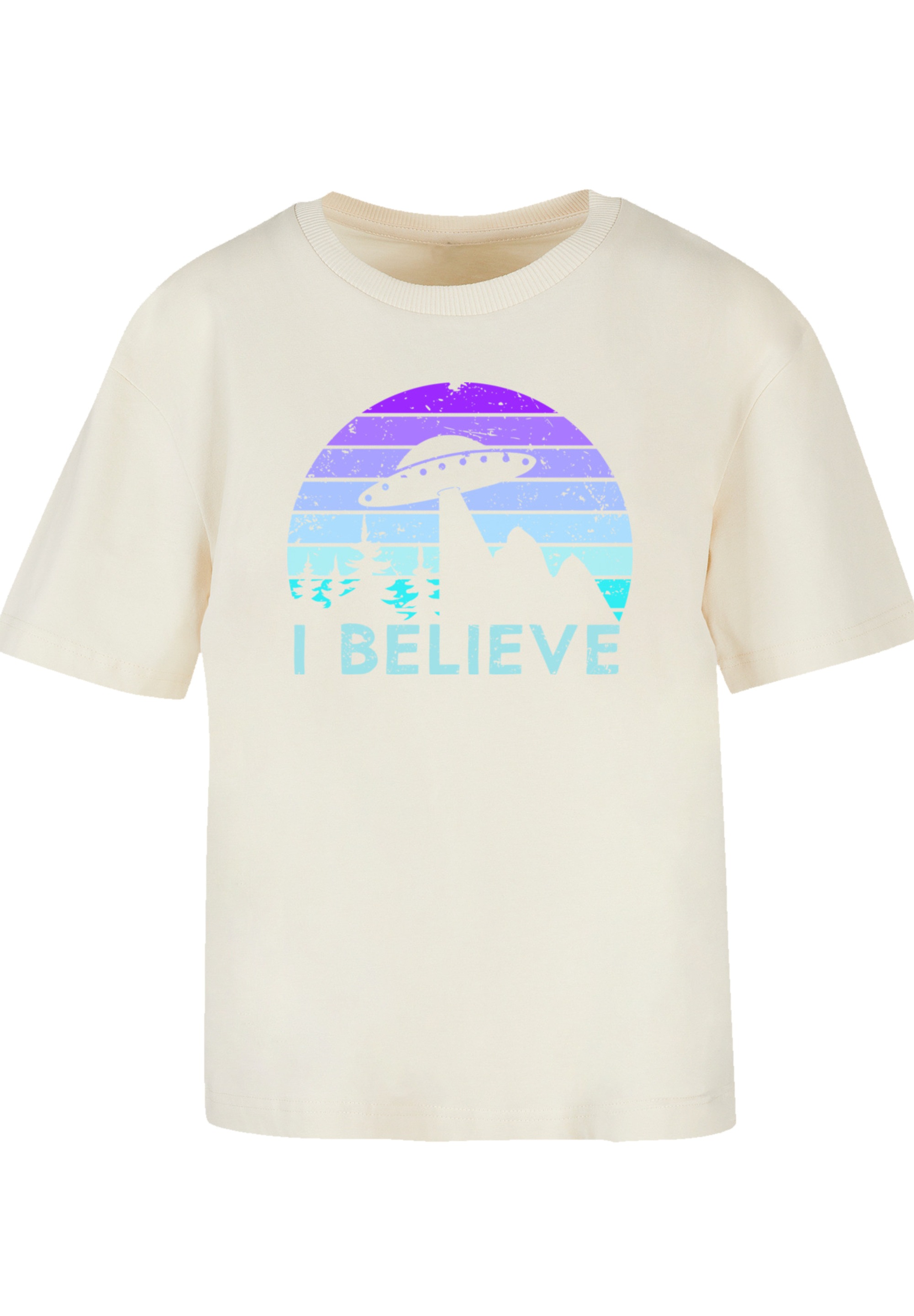 F4NT4STIC T-Shirt »I BELIEVE UFO Alien Raumschiff Retro«, Premium Qualität