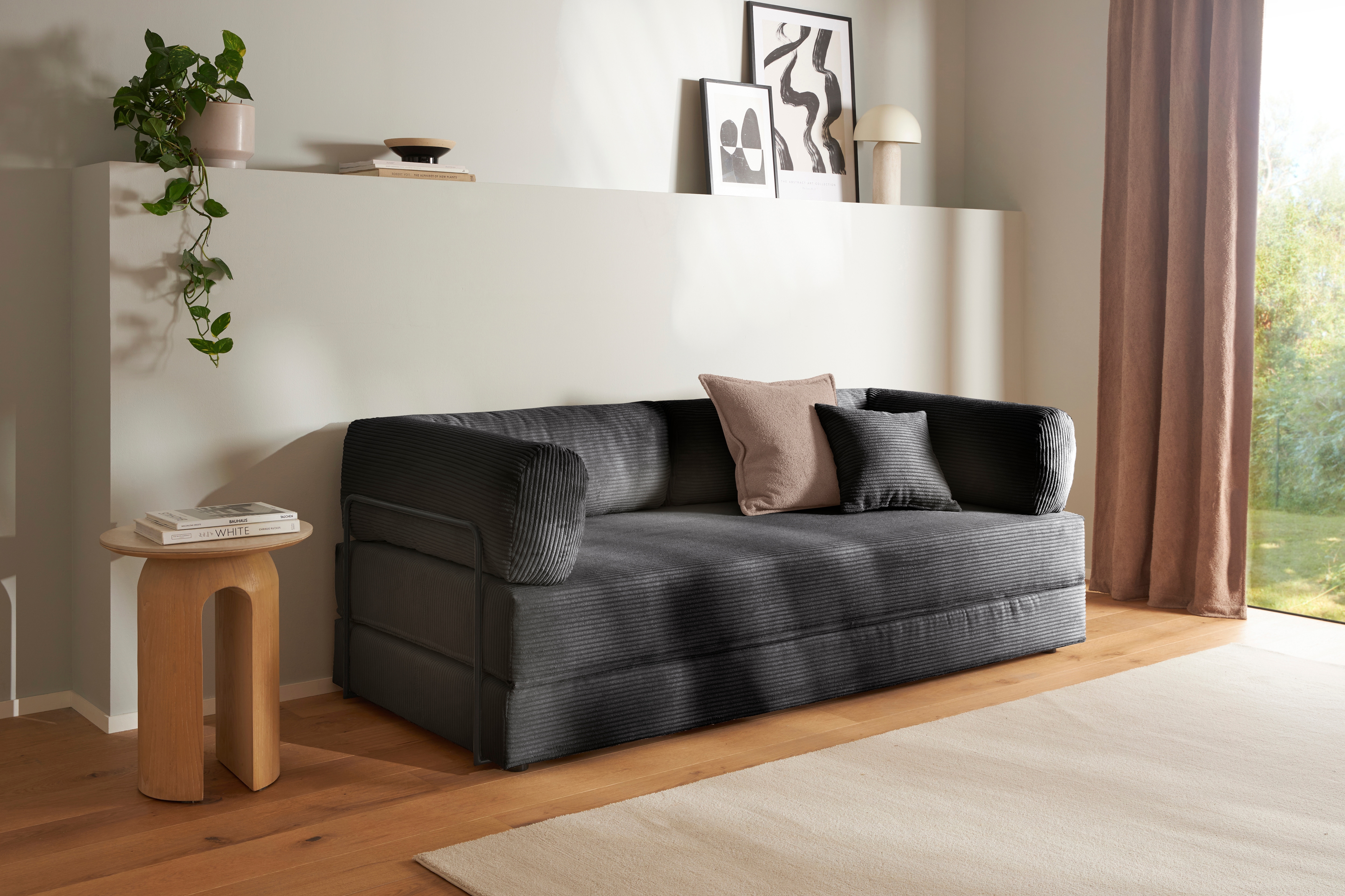 homsy by Ana Johnson Schlafsofa "Folda Dauerschläfer, B: 206 cm, Liegefl. 181x198 cm" mit Bett-/Schlaffunktion, inkl. 1x Zierkissen, Tonnentaschenfederkern